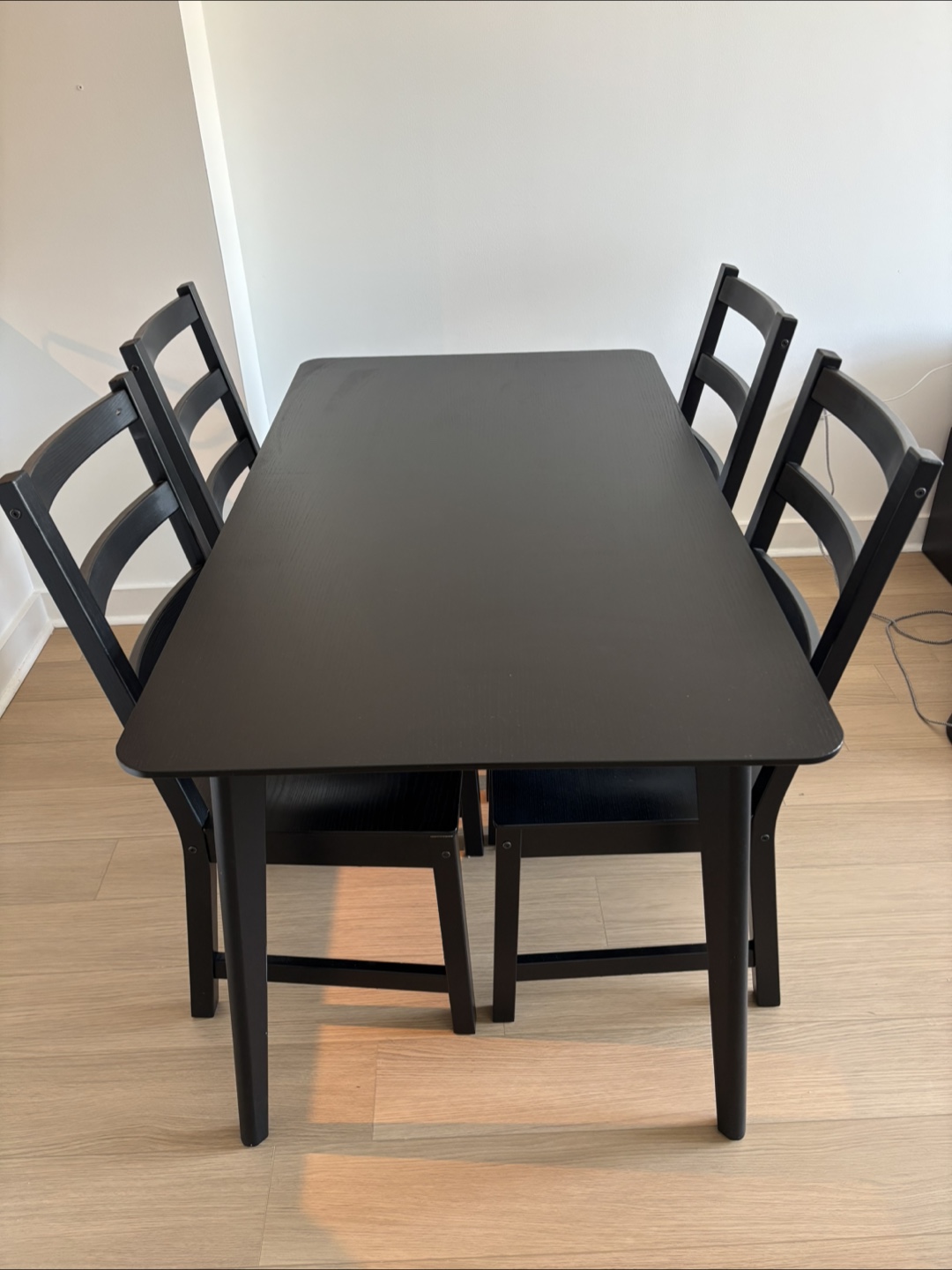 Black Dining Table Set with 4 Chairs - photo 2