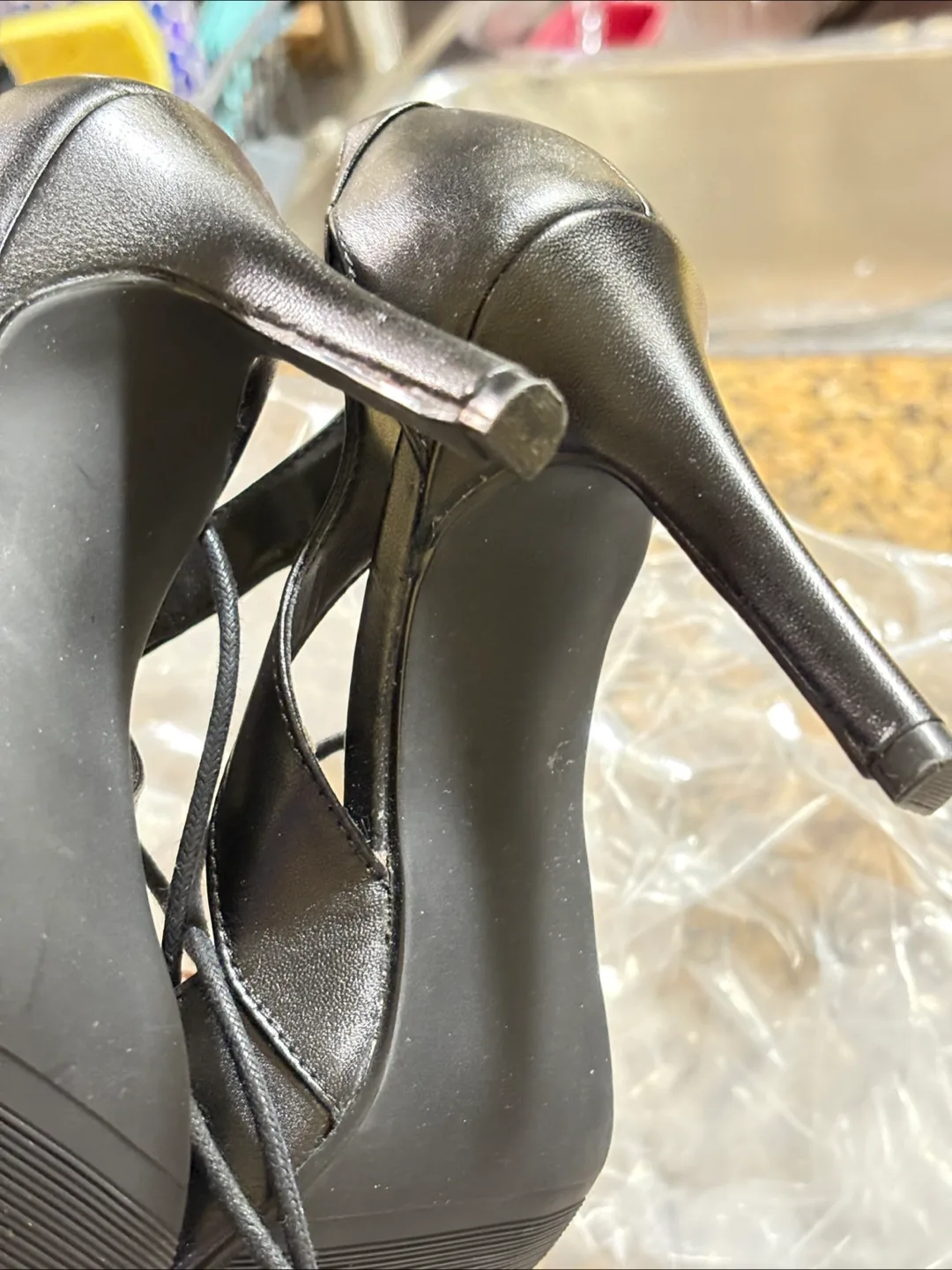 Sandler  Black Leather Lace-Up Heels image indicator(5)