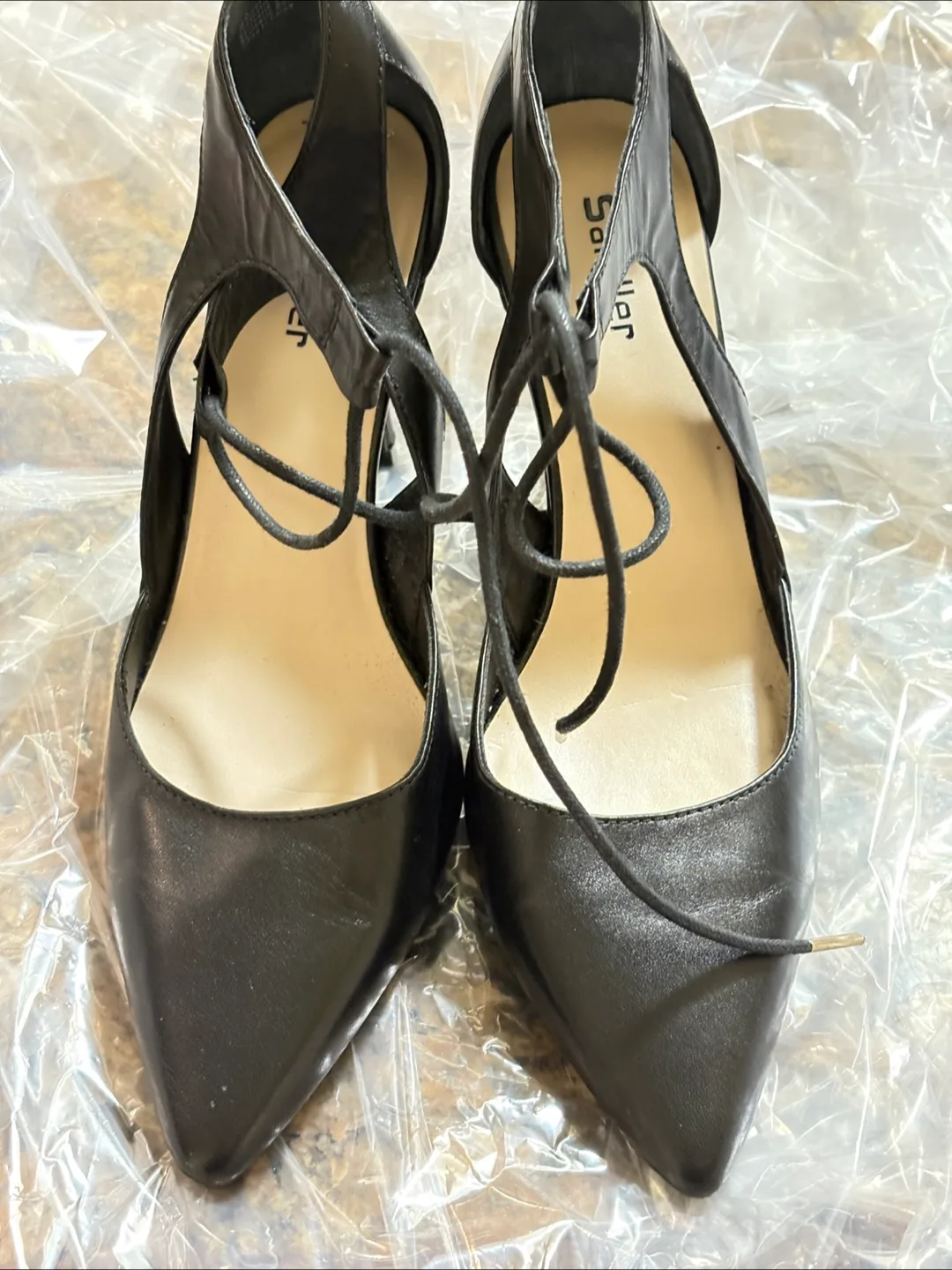 Sandler  Black Leather Lace-Up Heels image indicator(4)