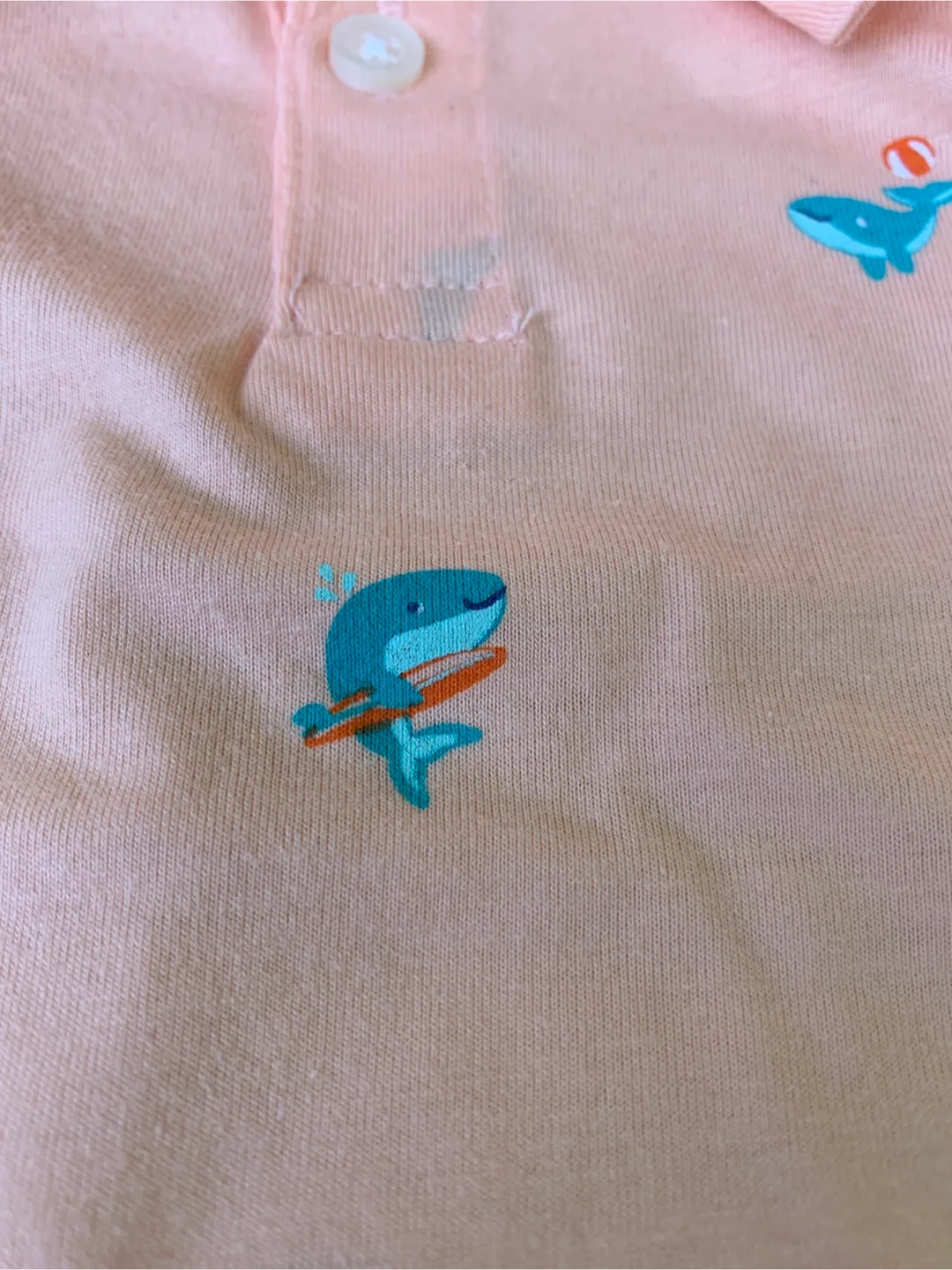 Carter's 6m Baby Boy's Peach Polo Shirt and Shorts Set image indicator(4)