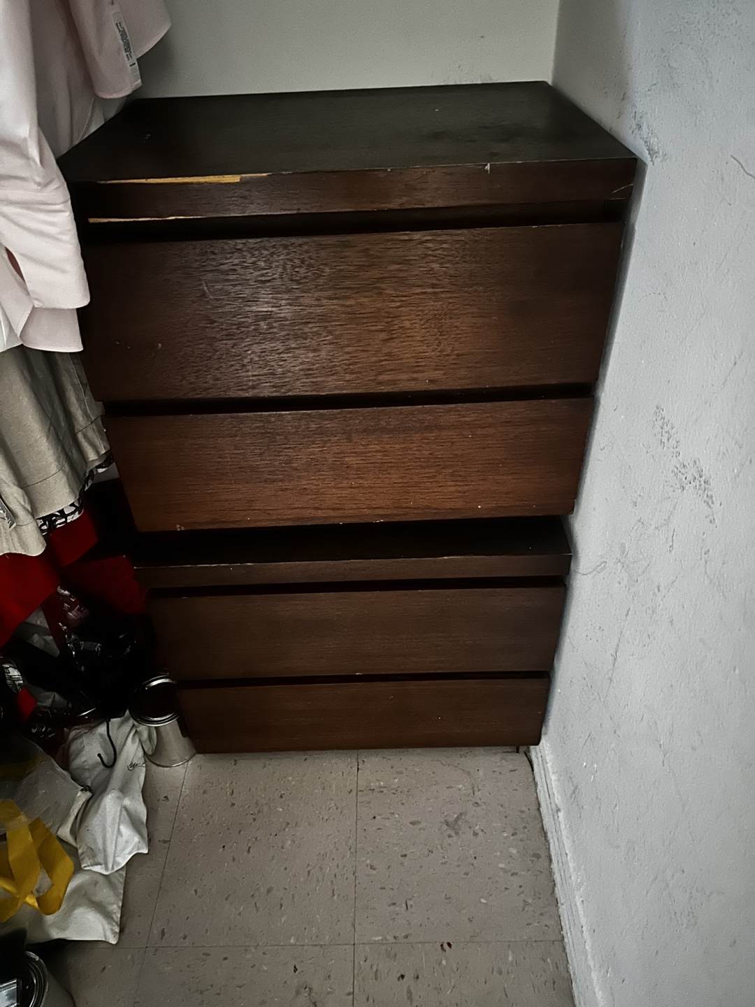 Dark Brown Wooden 4-Drawer Chest