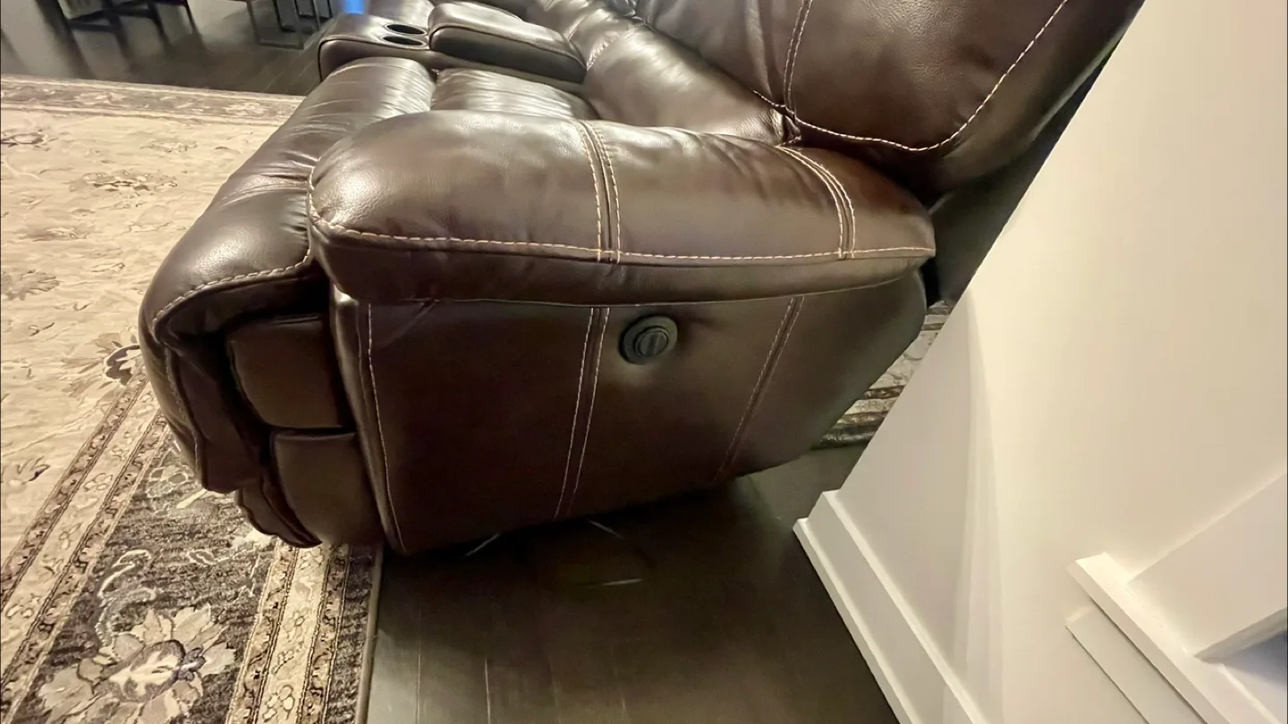 Brown Leather Reclining Sectional Sofa image indicator(4)