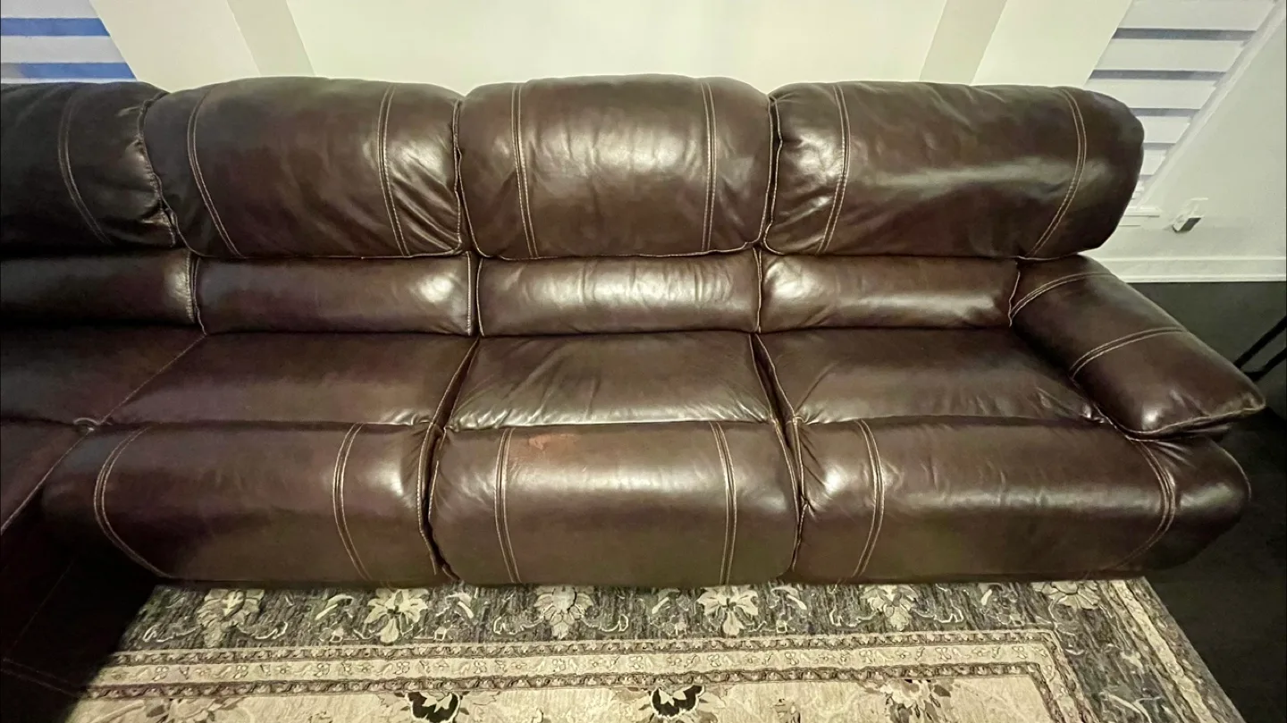 Brown Leather Reclining Sectional Sofa image indicator(7)