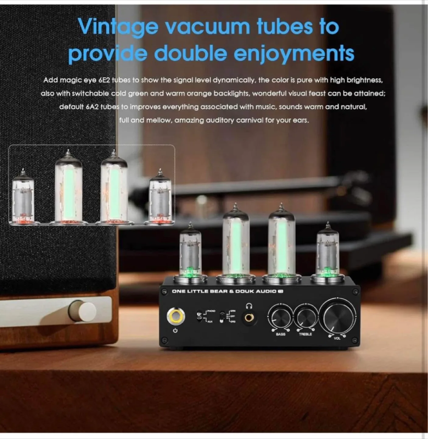 Douk Audio T9 Vacuum Tube Phono Stereo Turntable Preamplifier. image indicator(8)