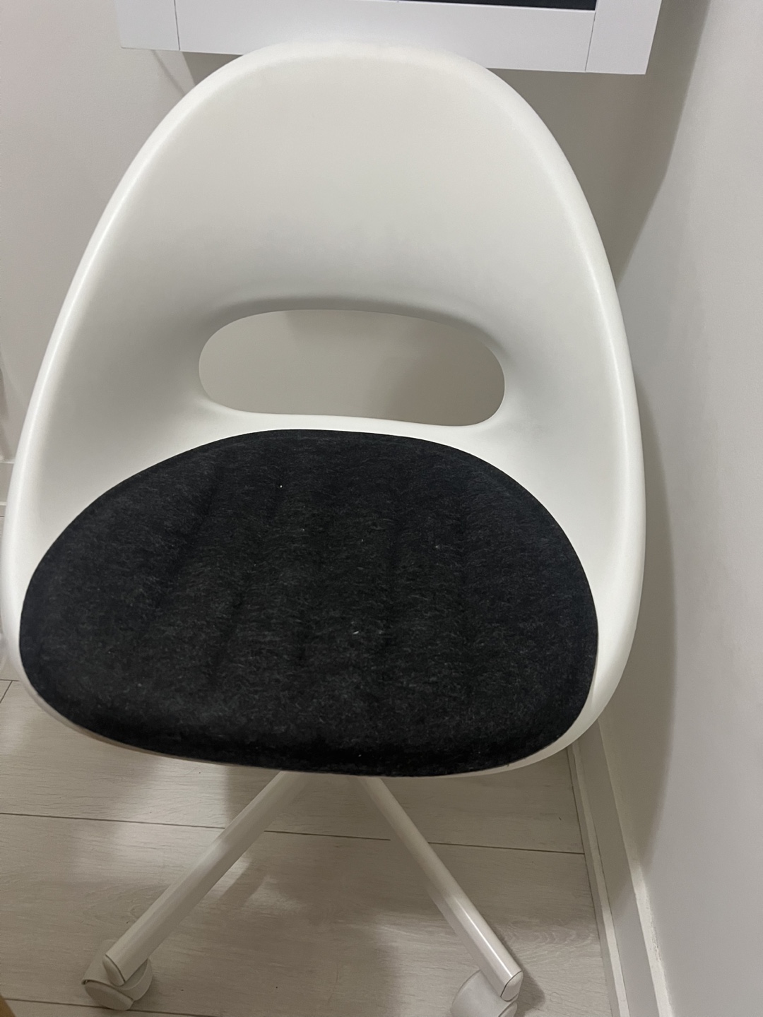 IKEA White and Black Swivel Chair