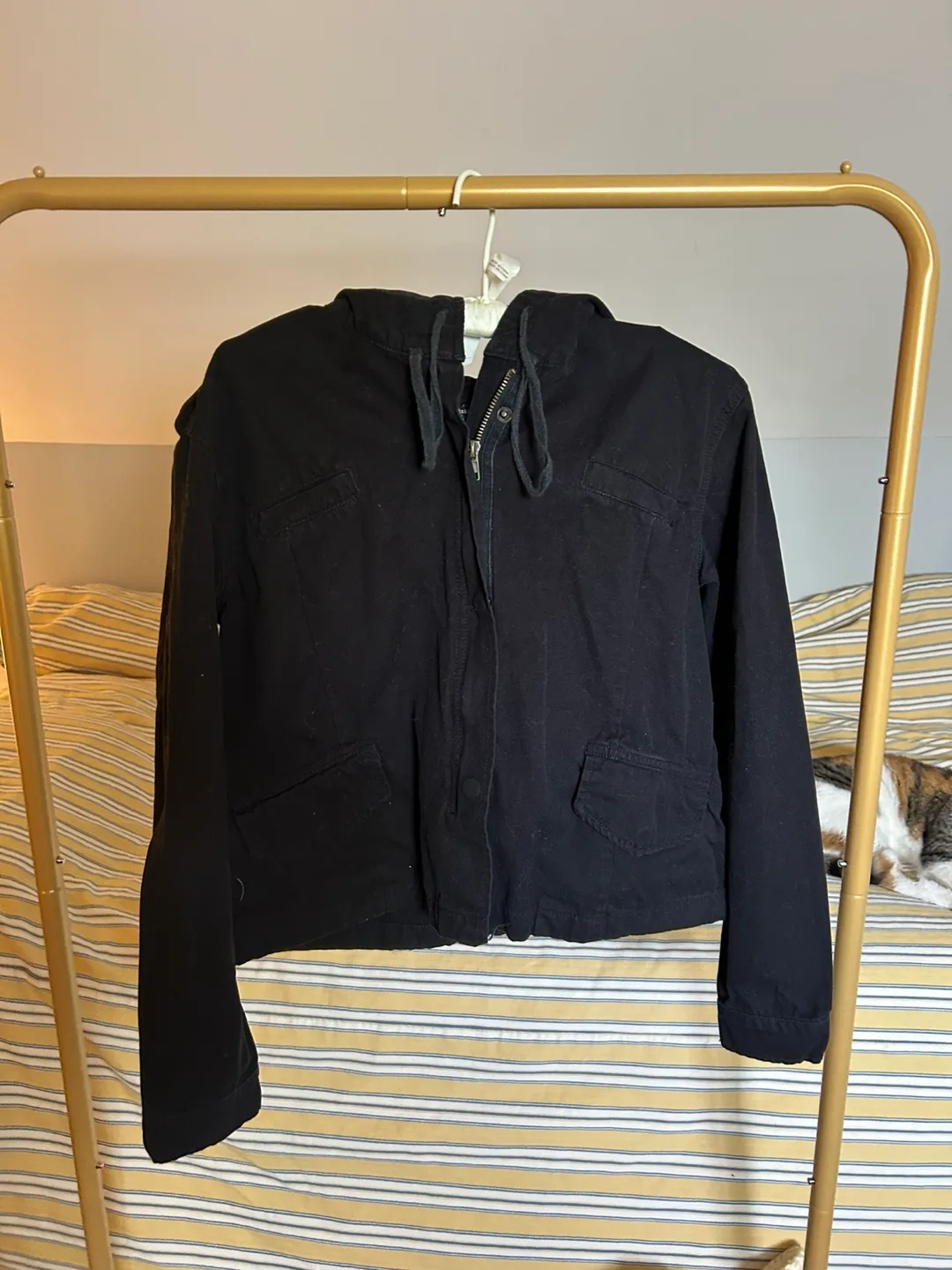 Brandy Melville Black Zip-Up Hoodie Jacket thumbnail
