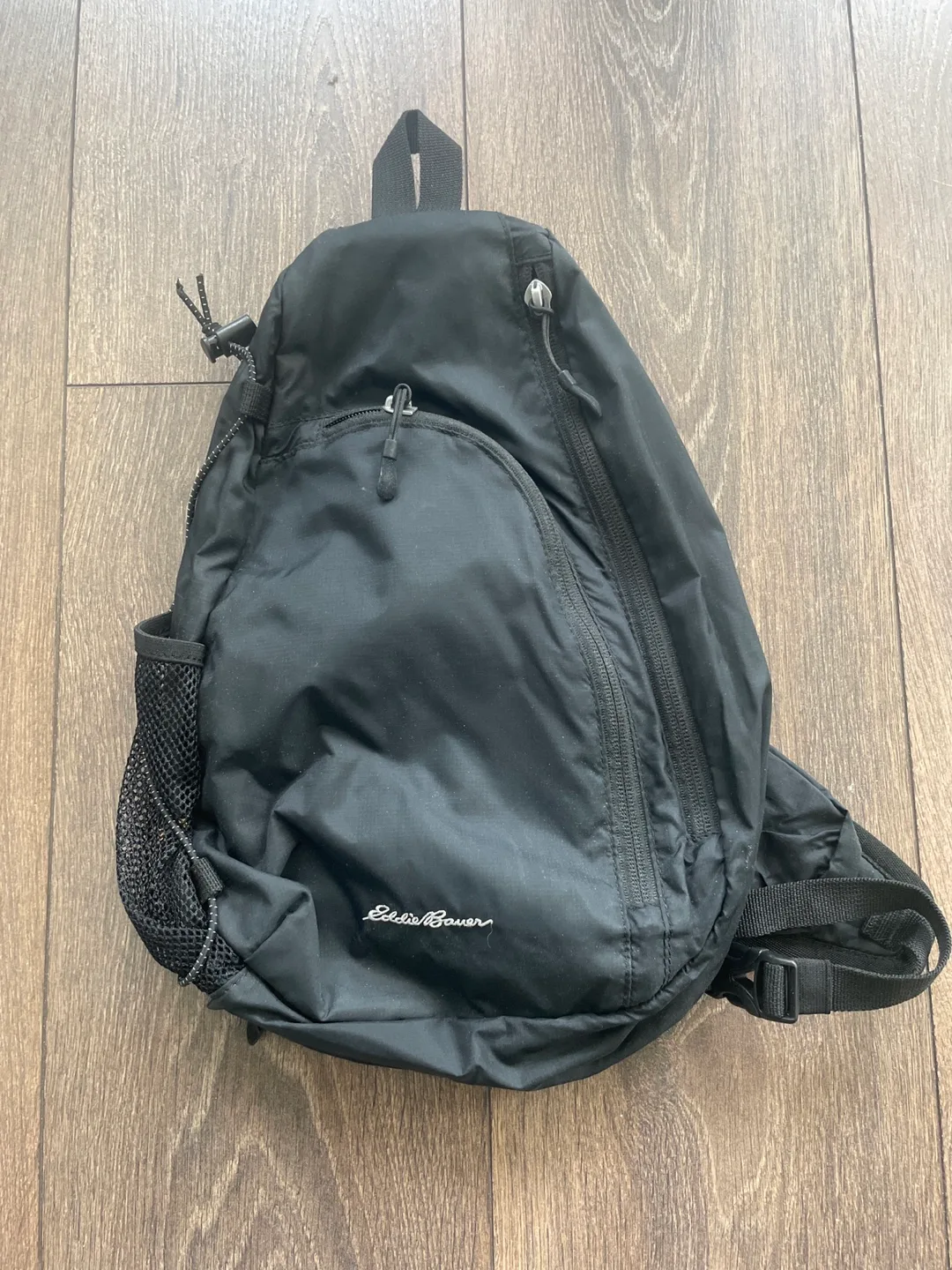 Eddie Bauer Black Sling Backpack - Brand New thumbnail