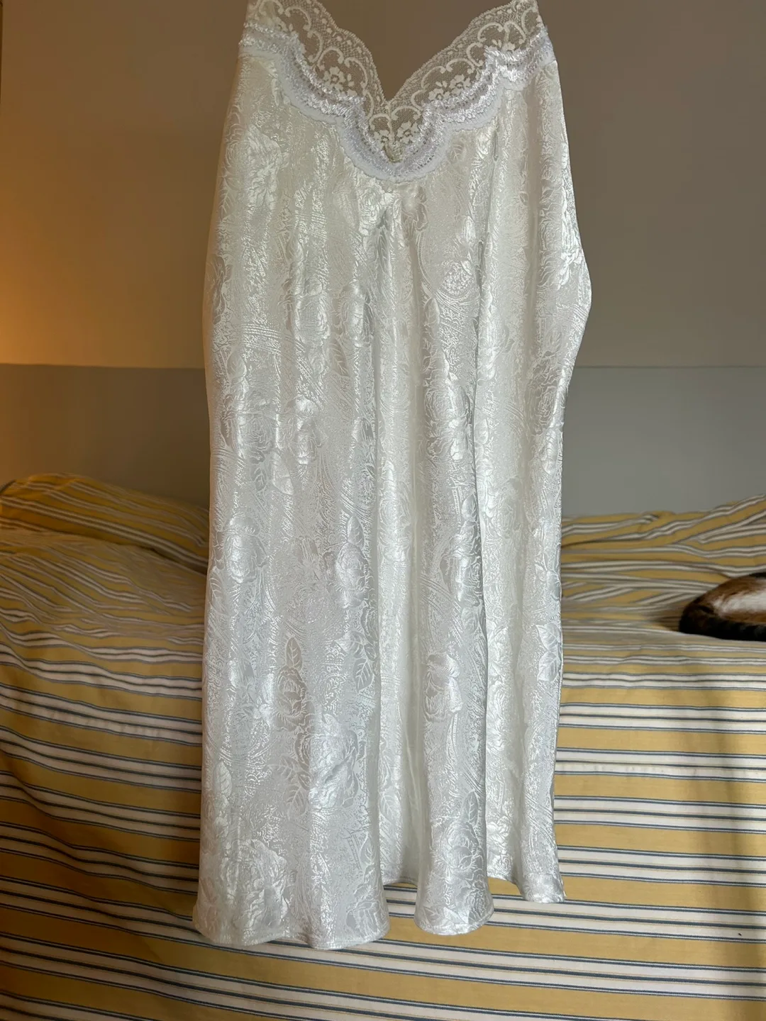 Vintage White Satin Camisole/slip thumbnail