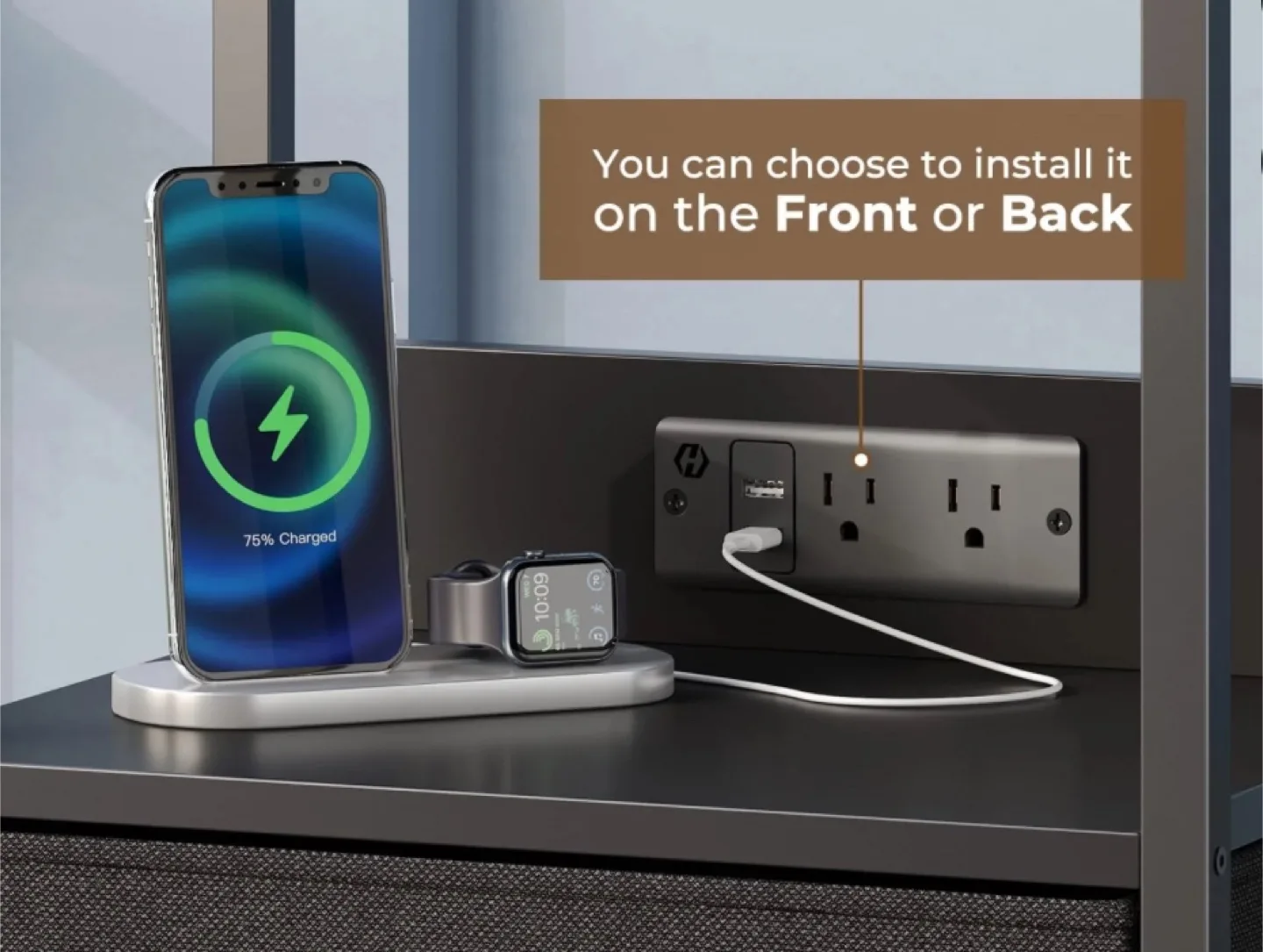 LED nightstand with charging port- NEW image indicator(3)