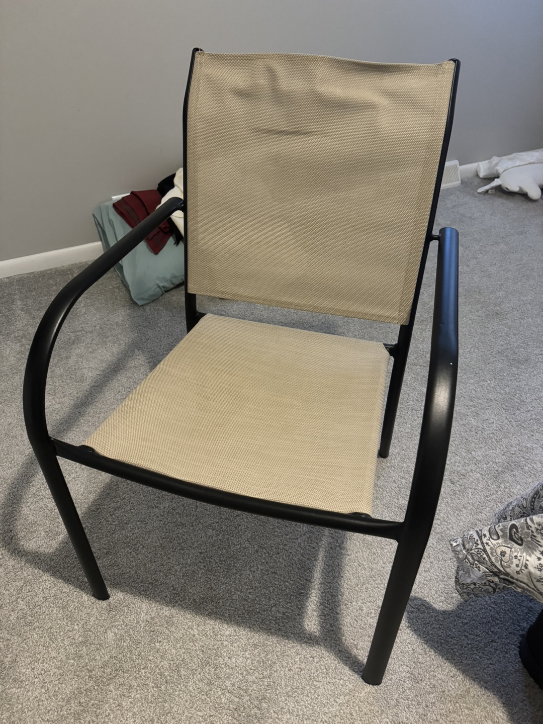 Beige Sling Patio Chair