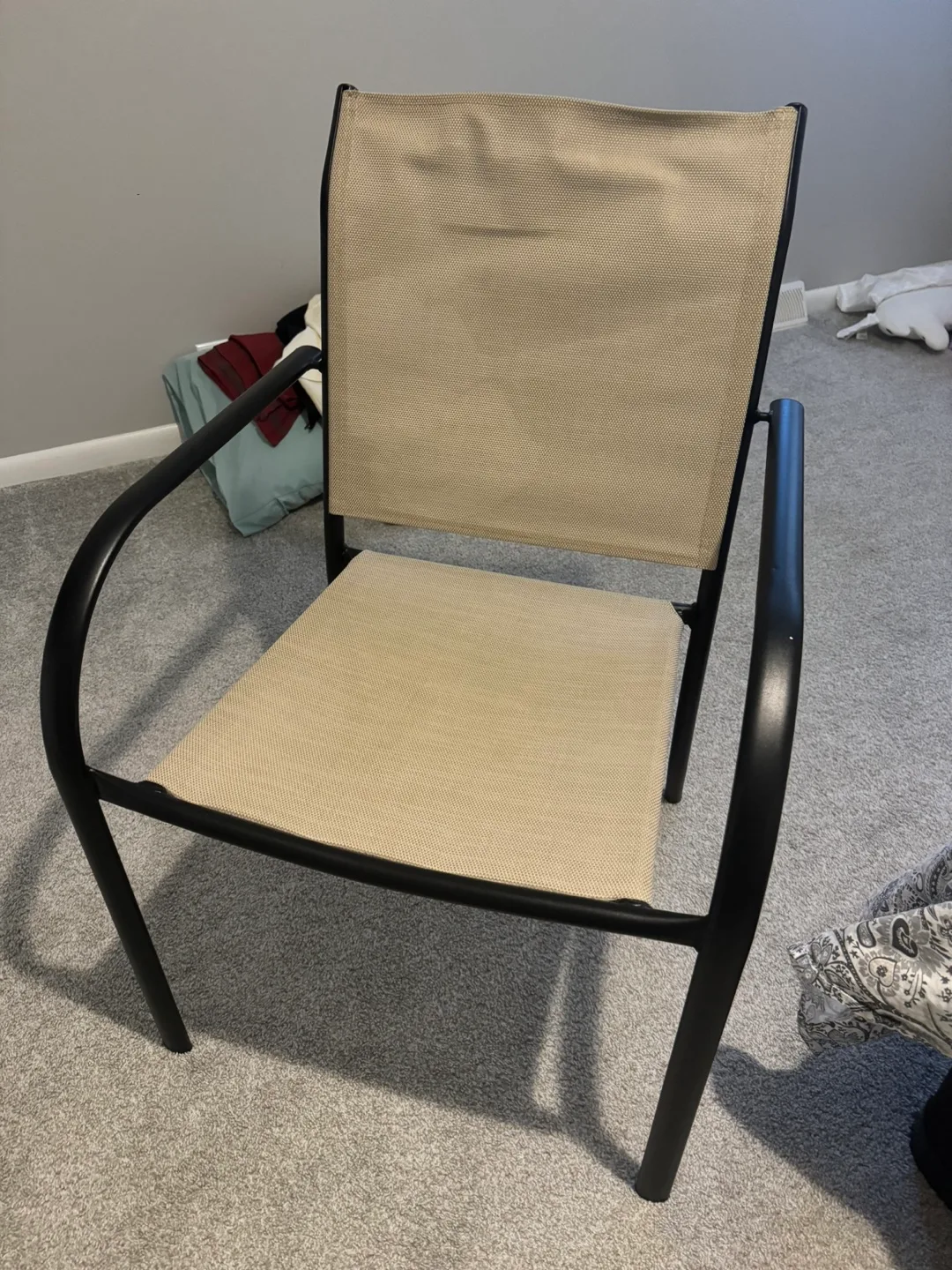 Beige Sling Patio Chair thumbnail