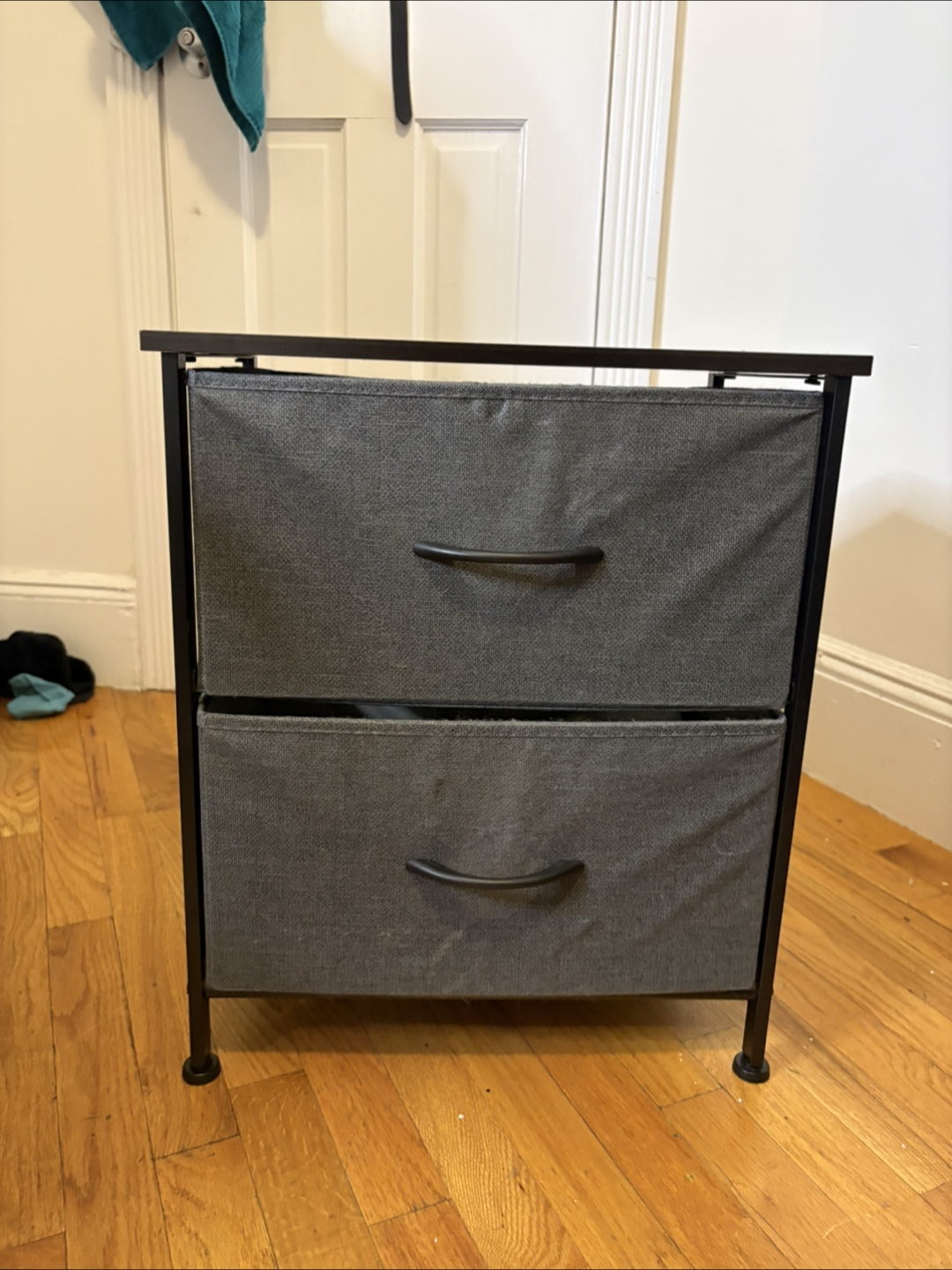 Two-Drawer Nightstand with Fabric Drawers