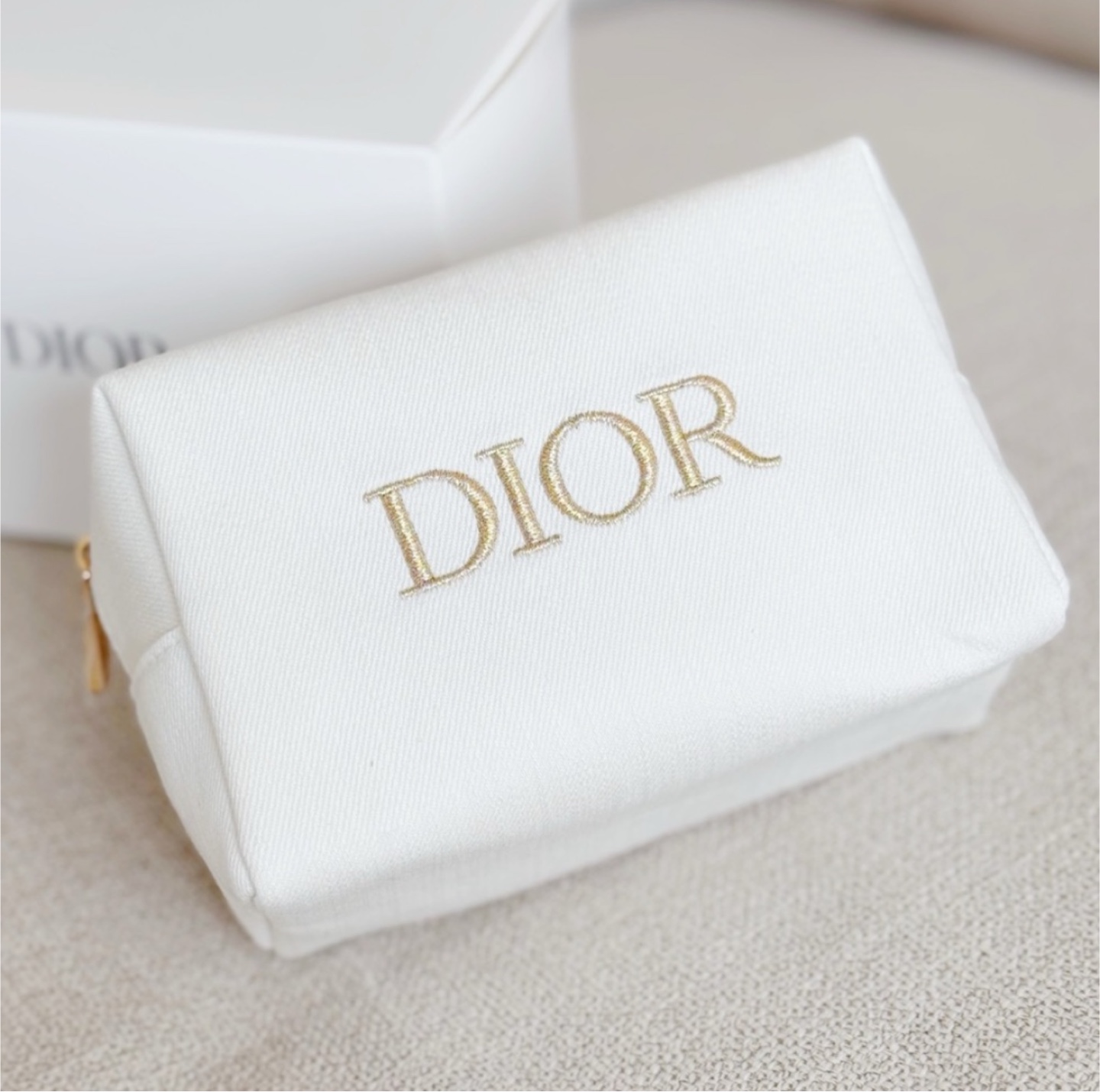 Dior White Cosmetic Bag