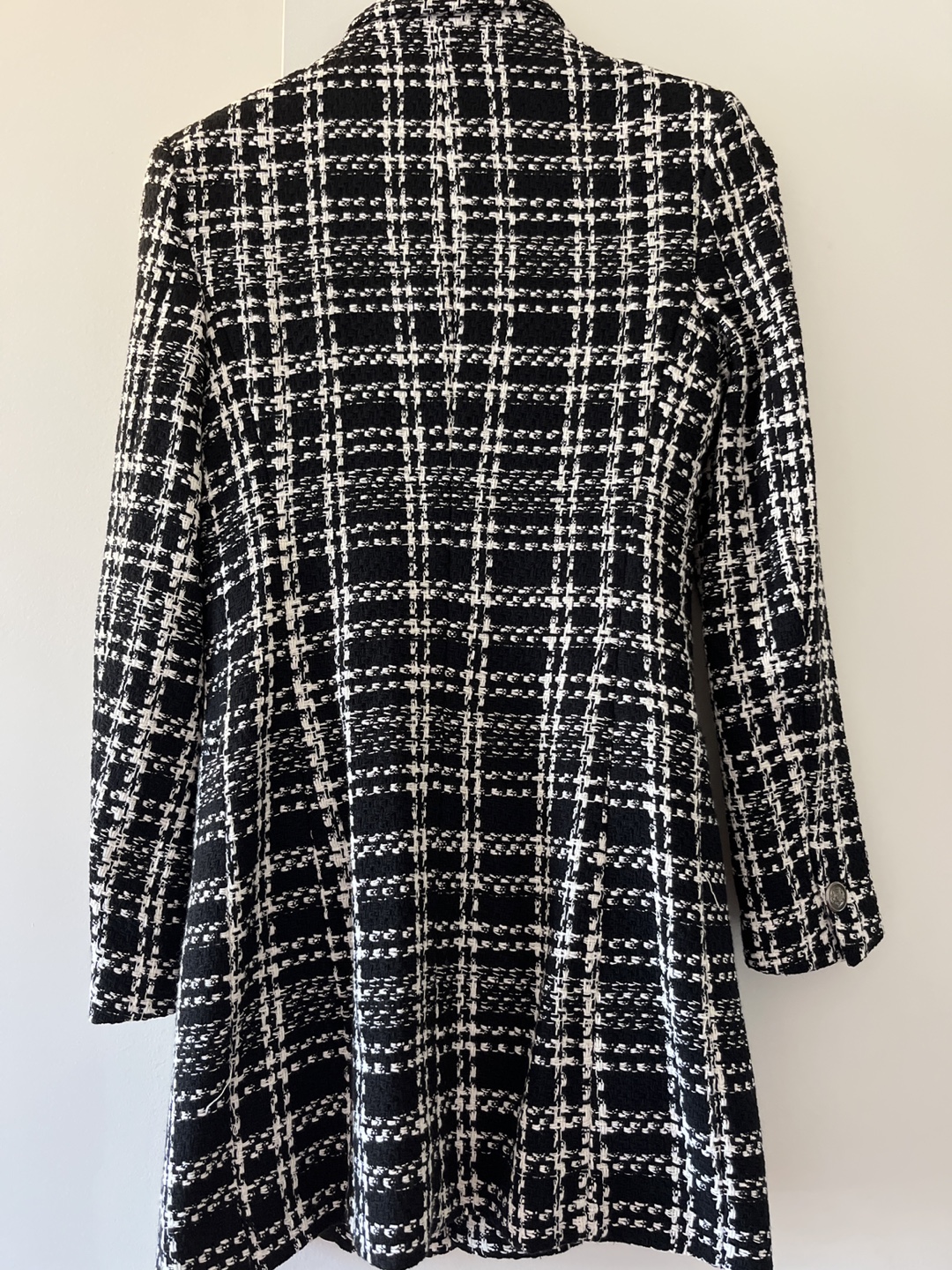 Zara Black and White Tweed Blazer - Size Small - photo 3