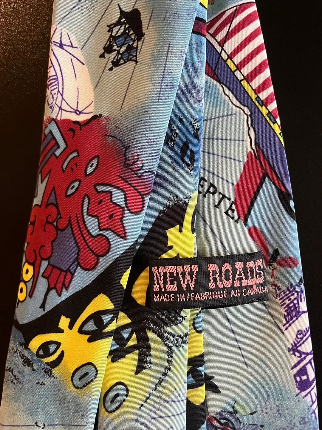 Vintage New Roads Men's Tie Canada - Nautical Map Design image indicator(2)