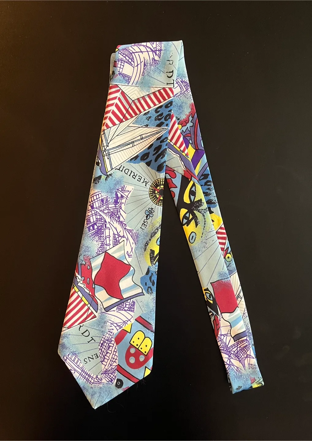 Vintage New Roads Men's Tie Canada - Nautical Map Design image indicator(6)
