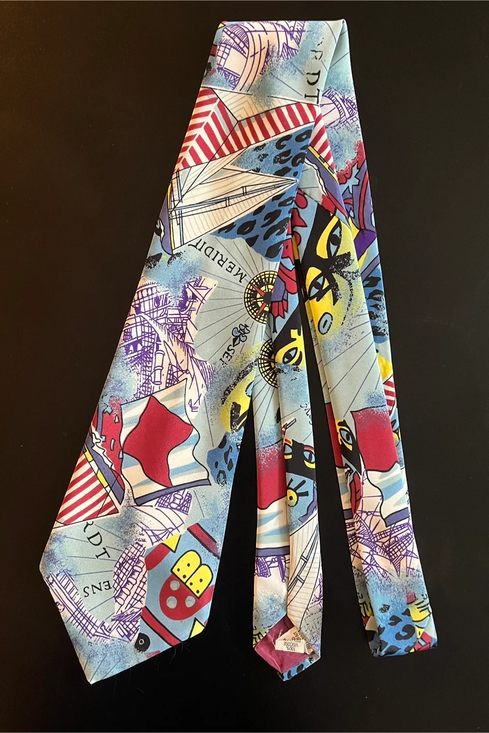 Vintage New Roads Men's Tie Canada - Nautical Map Design image indicator(3)