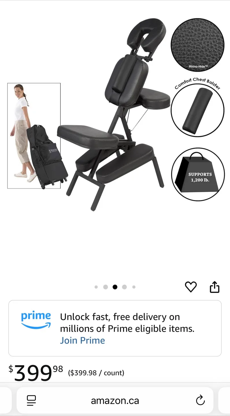 Master Massage Apollo Extra Large Portable Massage Chair. New! image indicator(9)