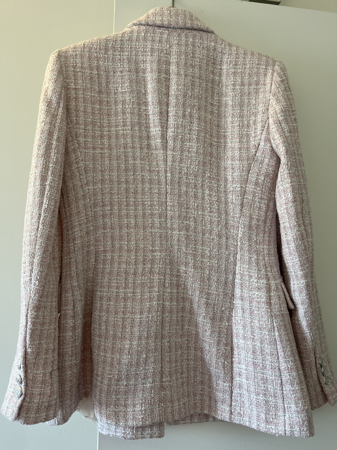 Zara Pink Tweed Double Breasted Blazer - Size Small - photo 3