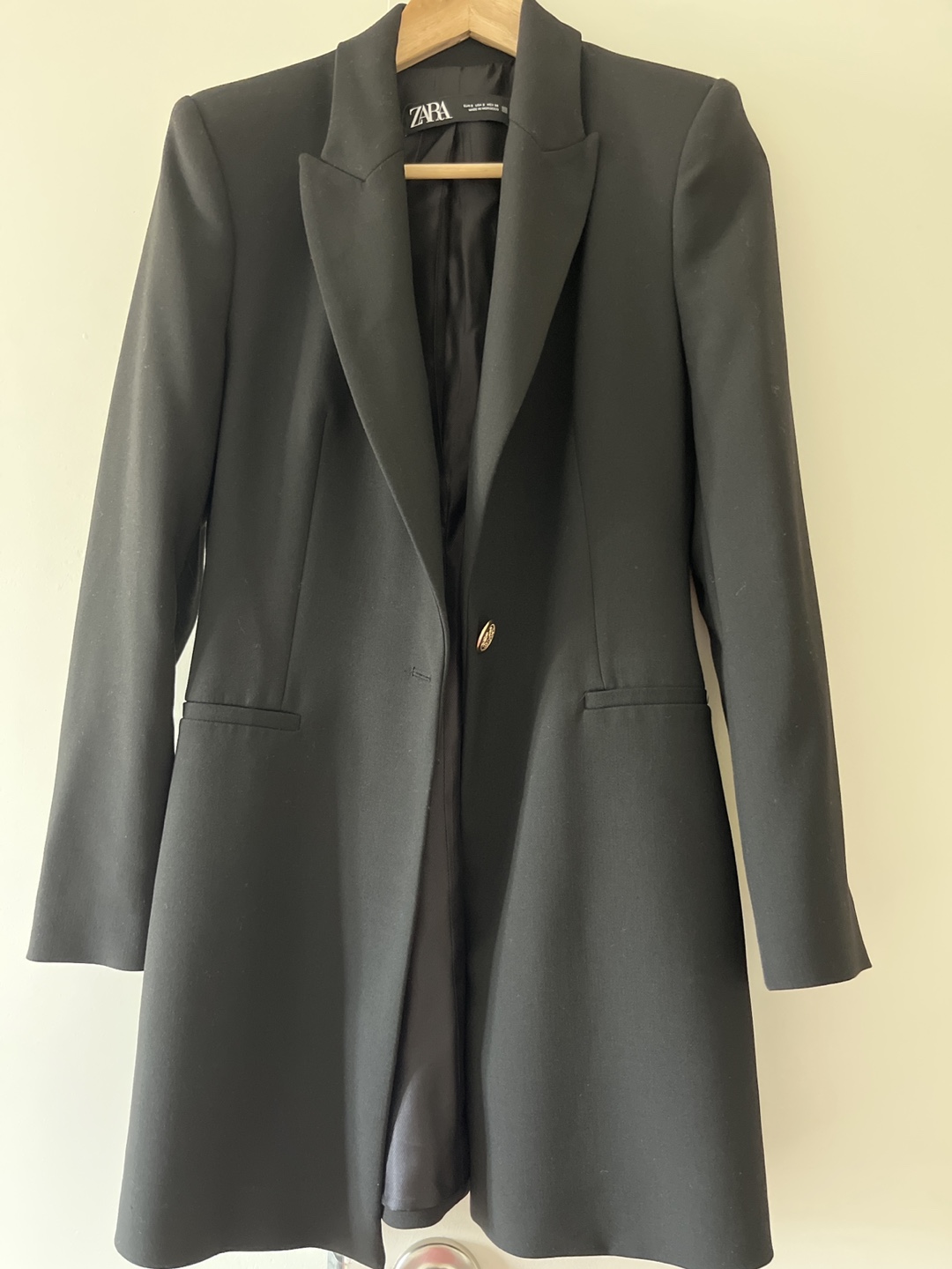 Zara Black Blazer - Longline, Single Button