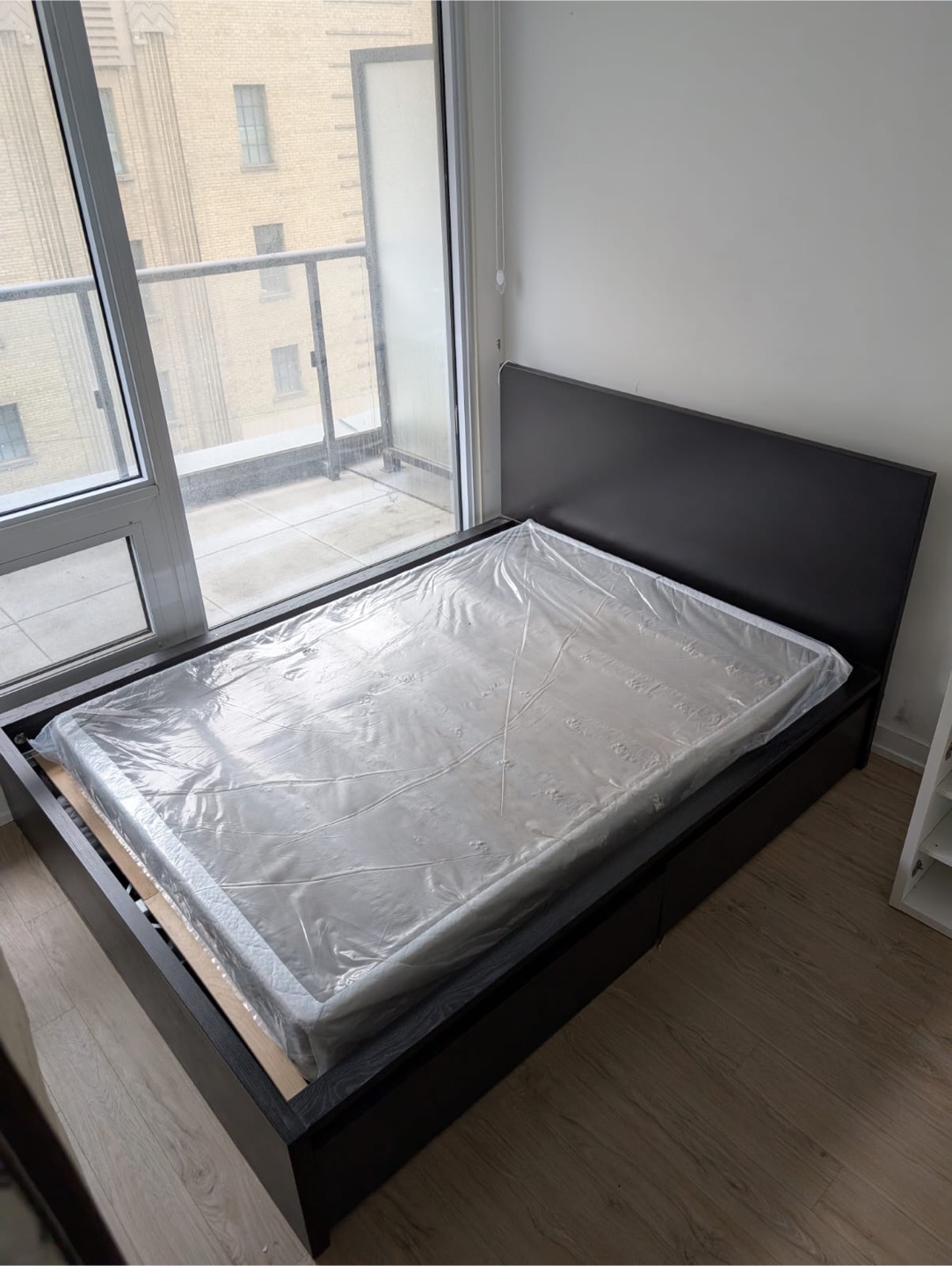 IKEA MALM Bed Frame with 2 Drawers - Black-Brown