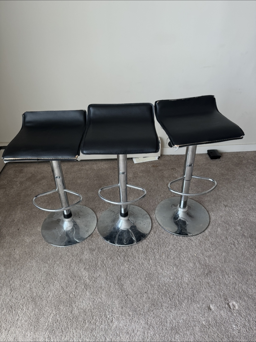Three Black Bar Stools - photo 2