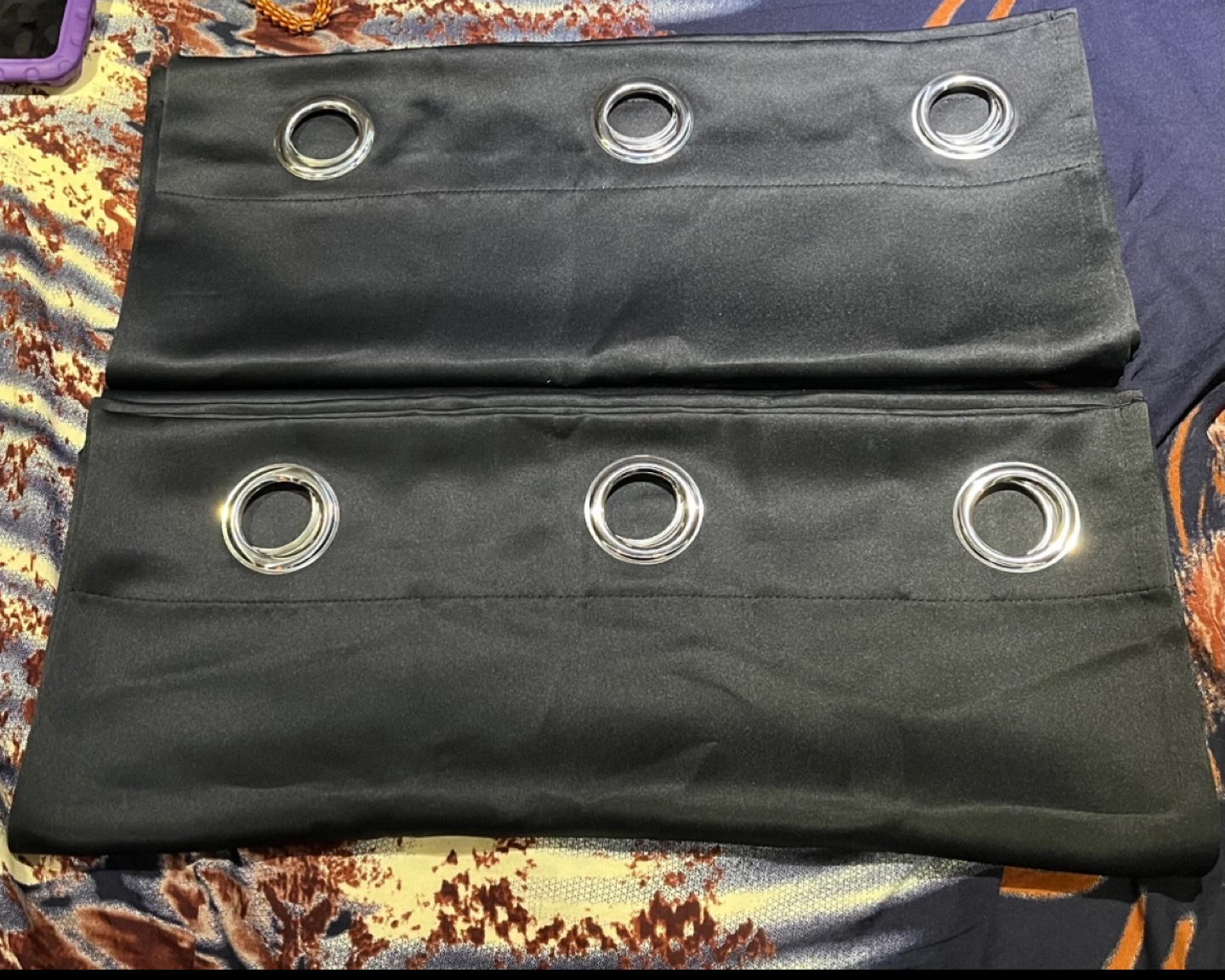 Black Grommet Curtains - Pair