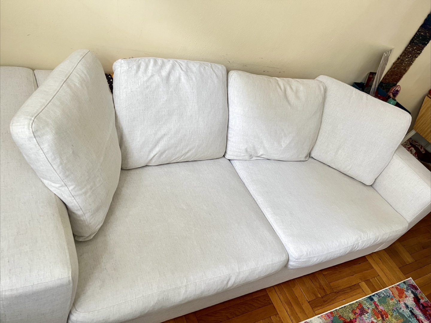 West Elm Off-White Sofa - 92" Long