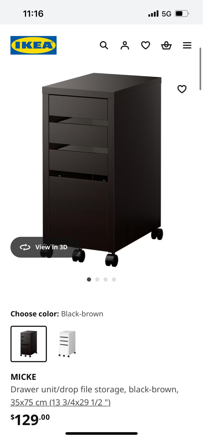 IKEA MICKE Drawer Unit on Wheels