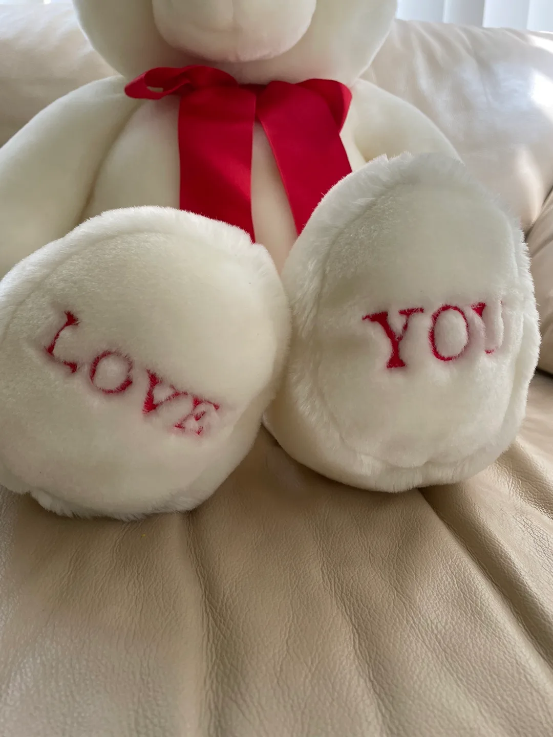 Adorable Large White Teddy Bear image indicator(2)