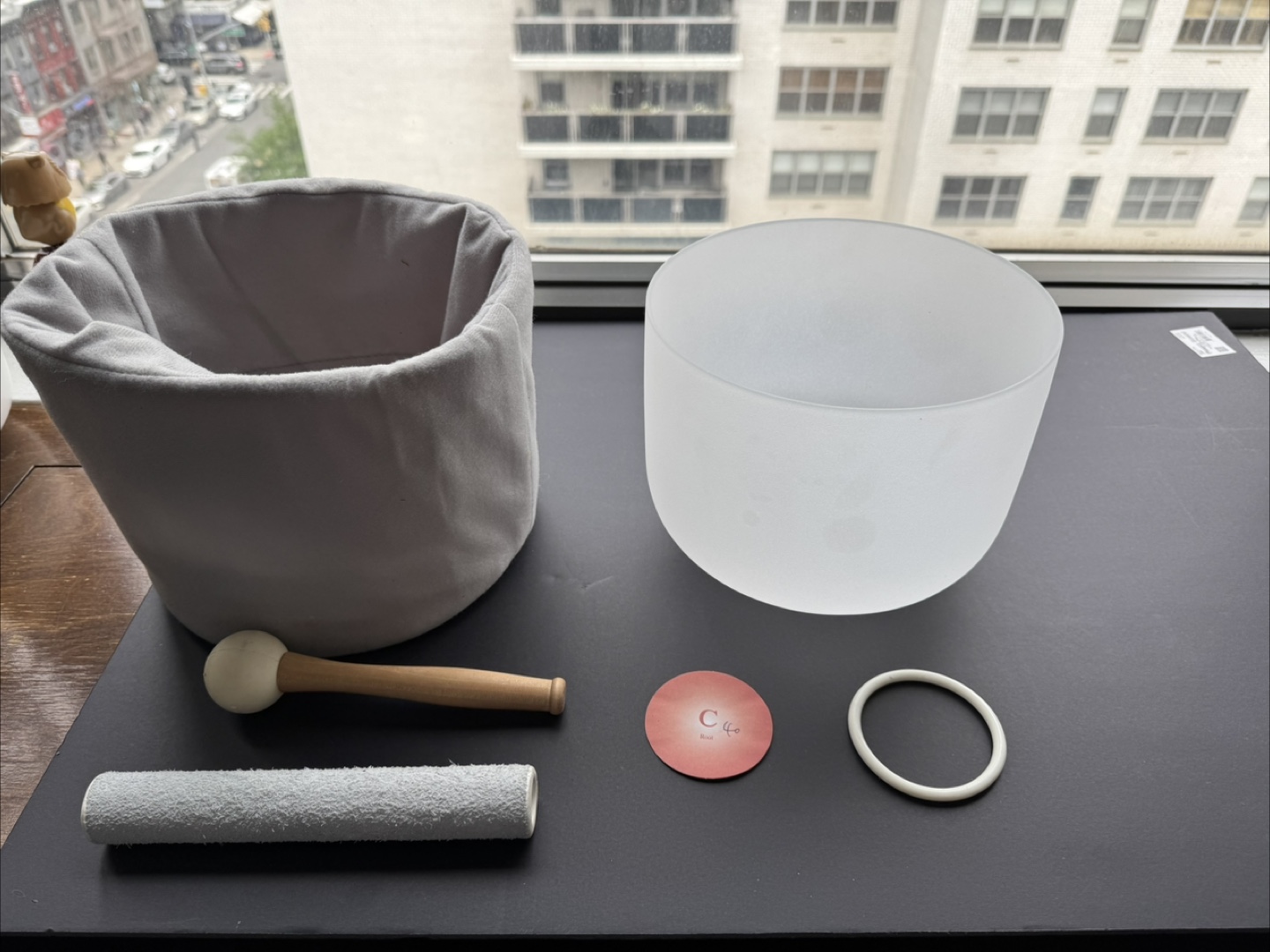 Crystal Singing Bowl with Mallet, Cushion, and O-Ring - photo 2