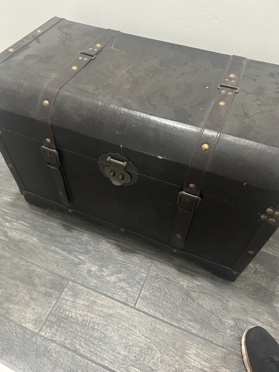 Vintage-Style Leather Trunk