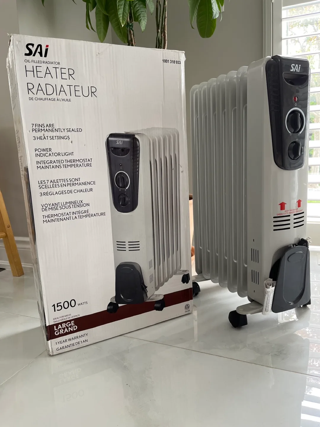 1500 Watt Oil-Filled Radiator Heater thumbnail