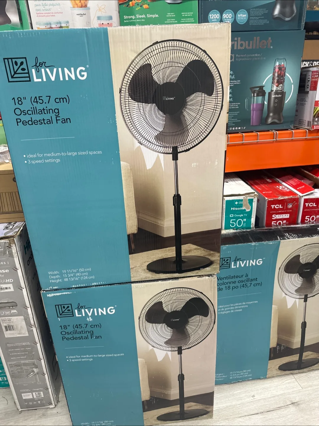 18" For Living Oscillating Pedestal Fan