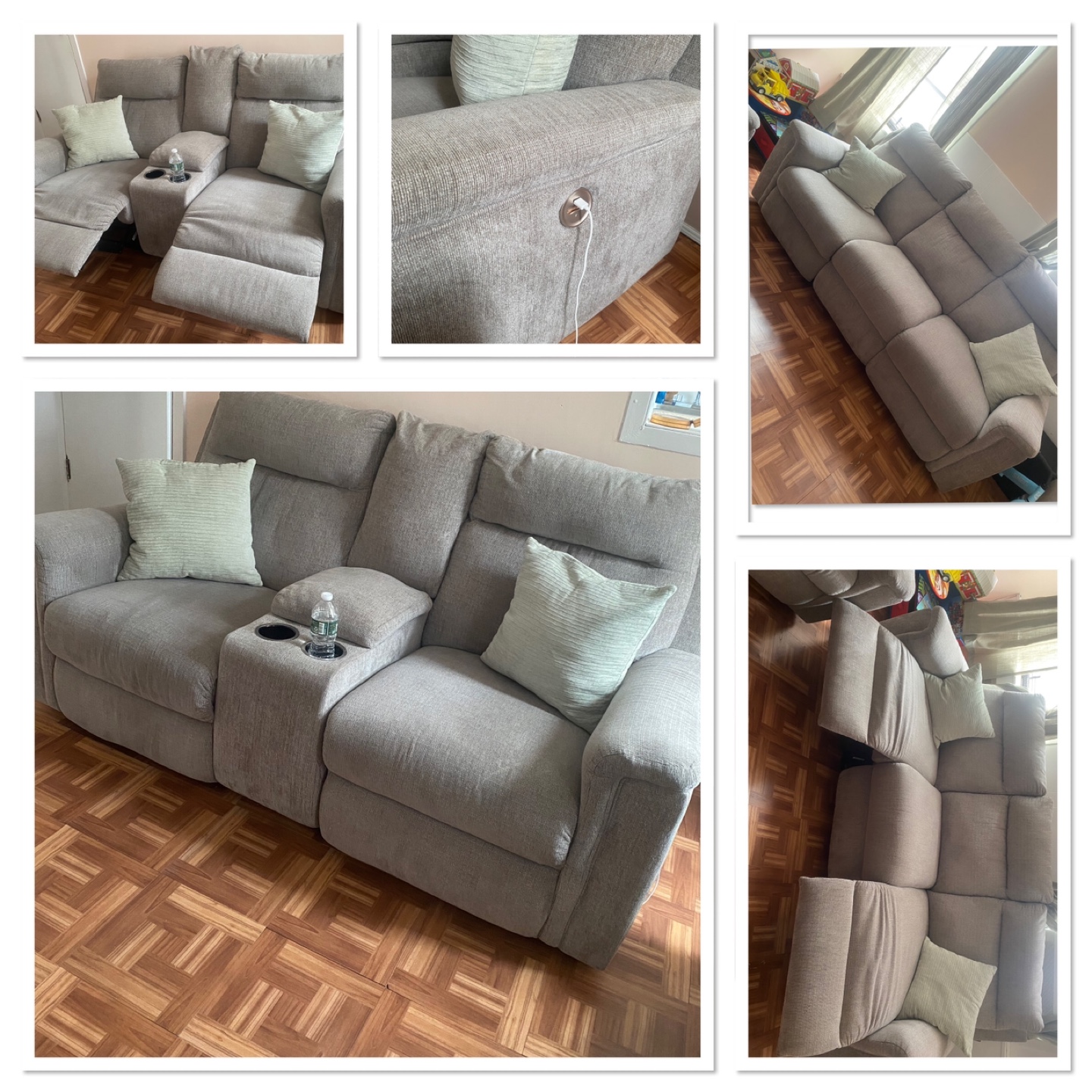 Gray Reclining Sofa