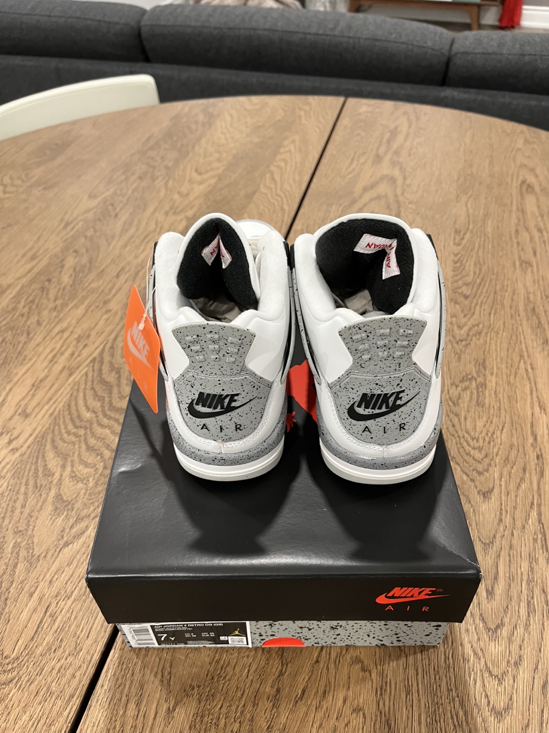Jordan 4 White Cement Size 7y - photo 5