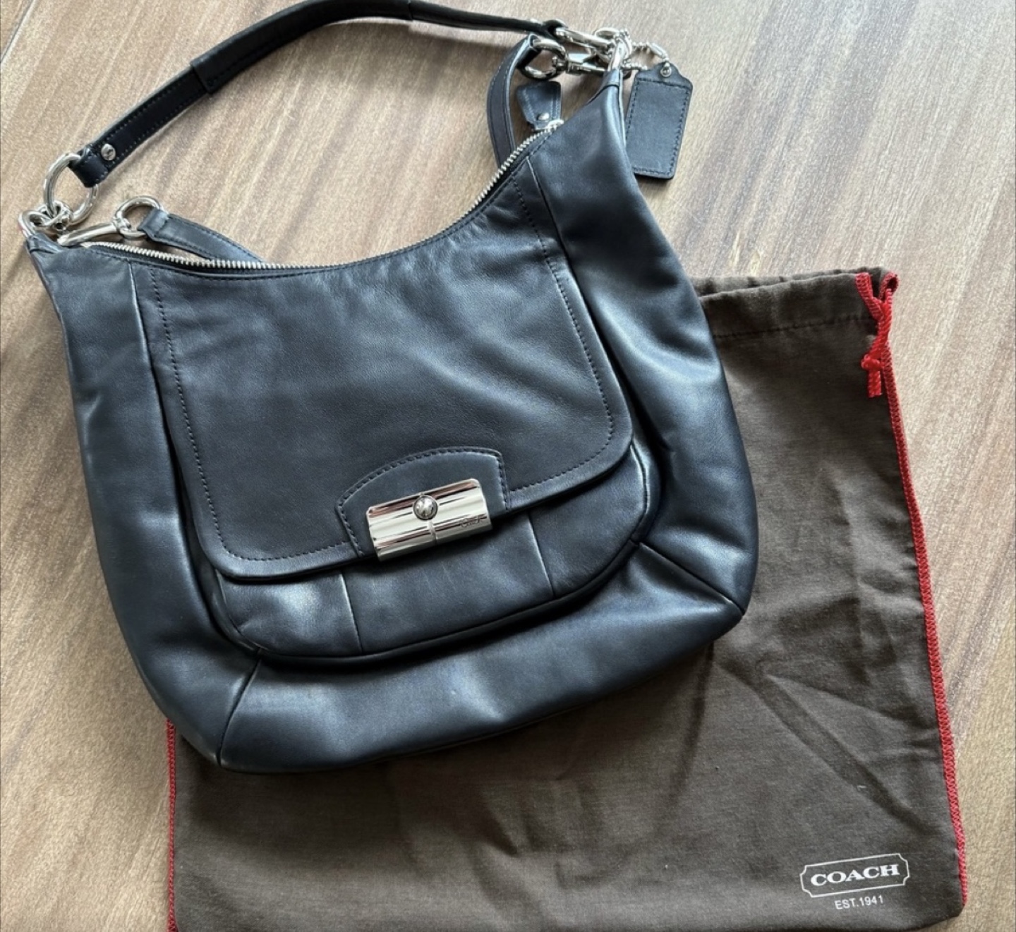 Coach Black Leather Shoulder Bag