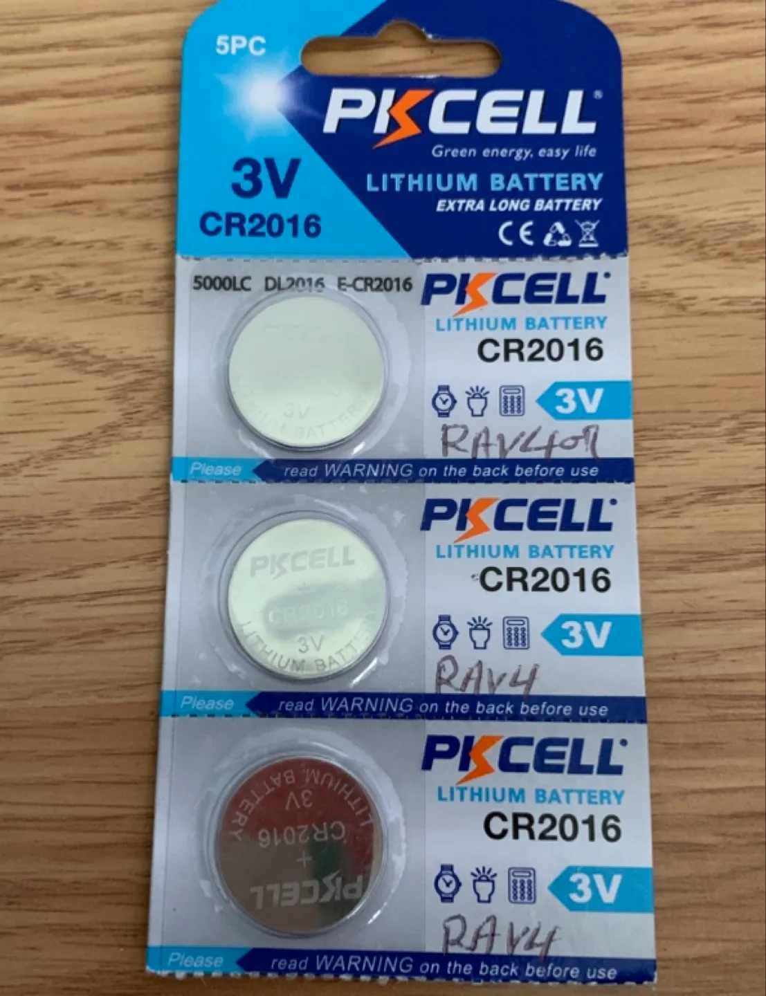 PKCELL CR2016 3V Lithium Batteries (5 Pack) image indicator(4)