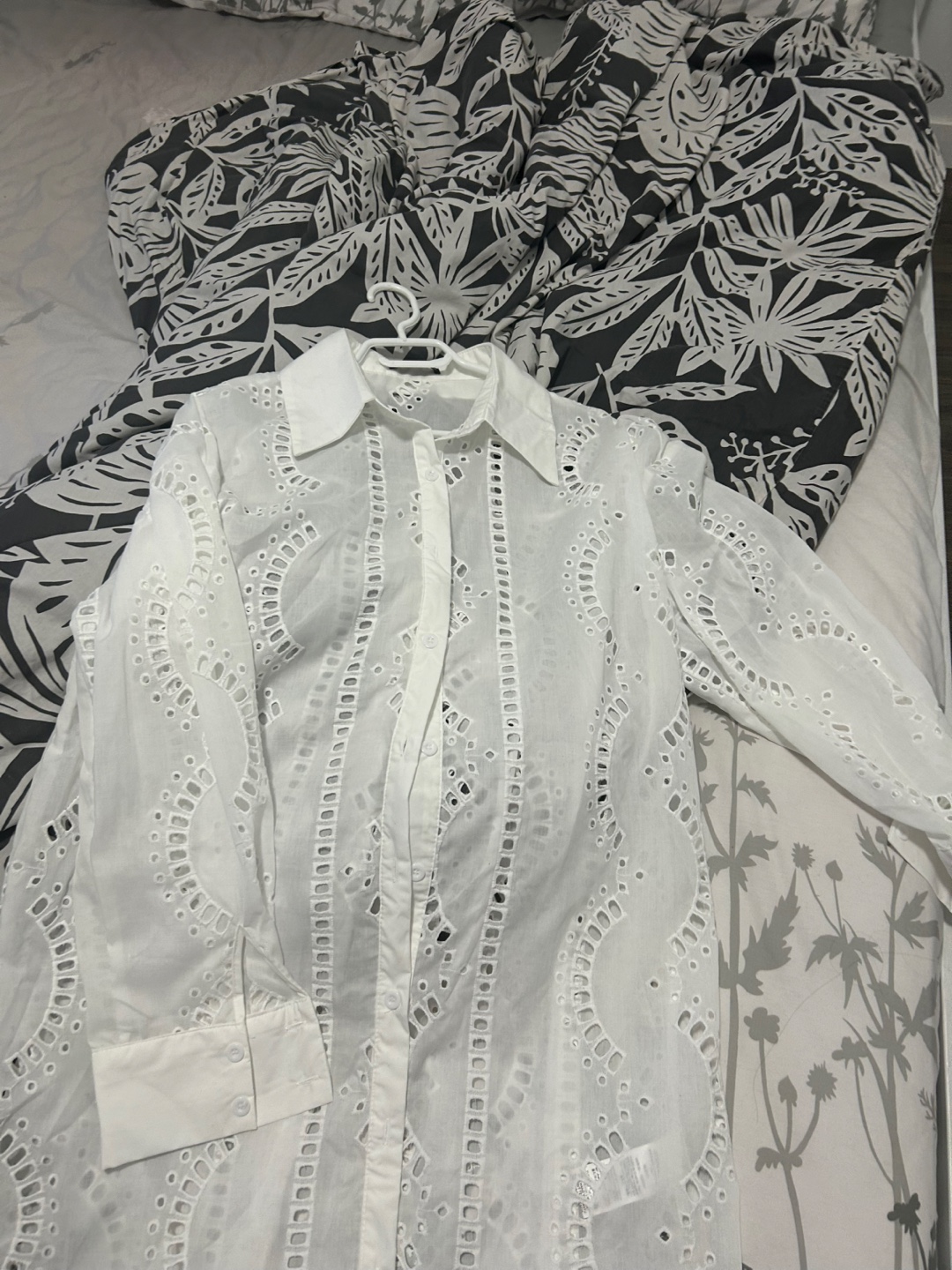 Zara White Eyelet Detail Midi Shirt Dress - photo 3