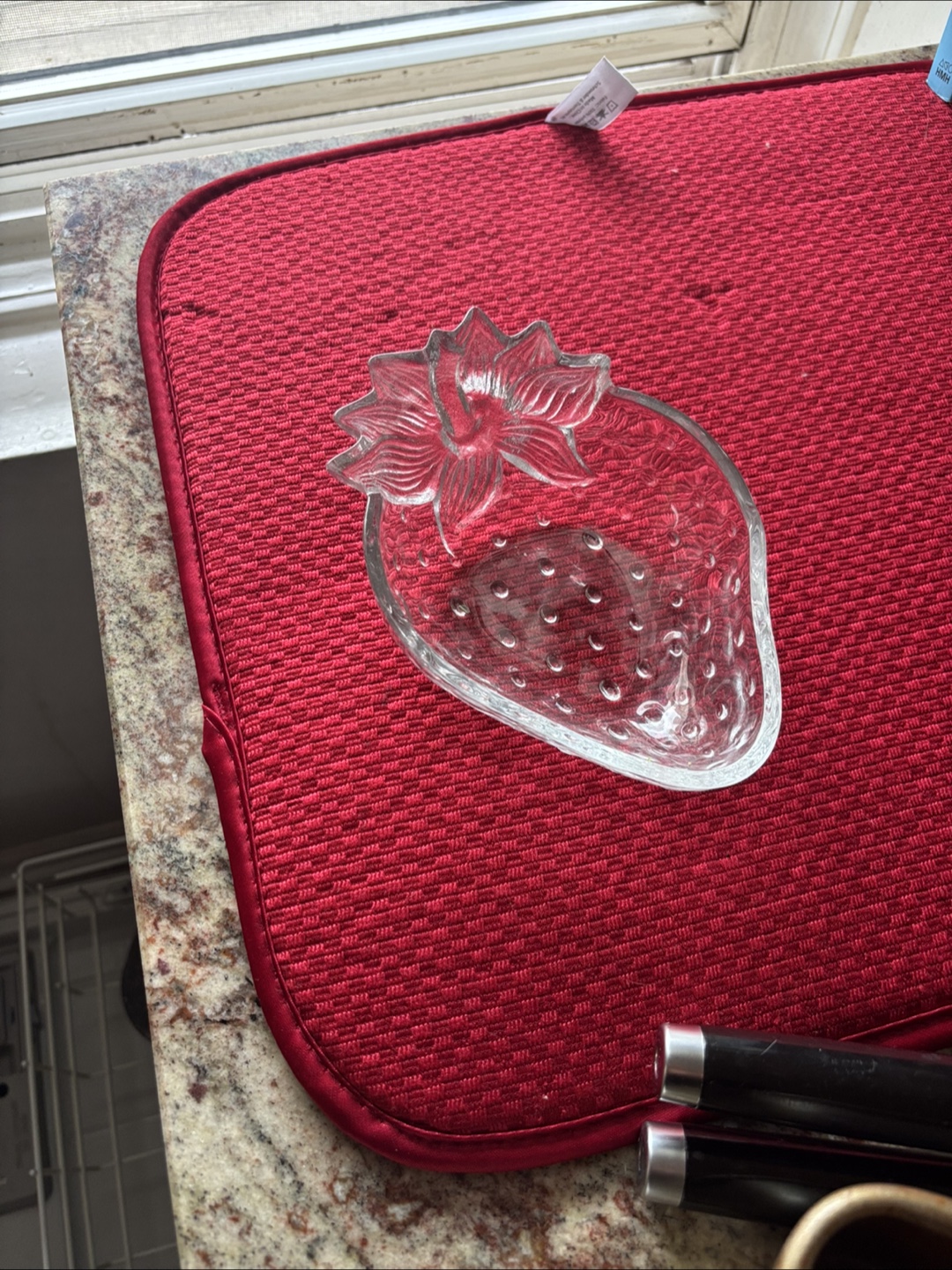 Vintage Glass Strawberry Dish