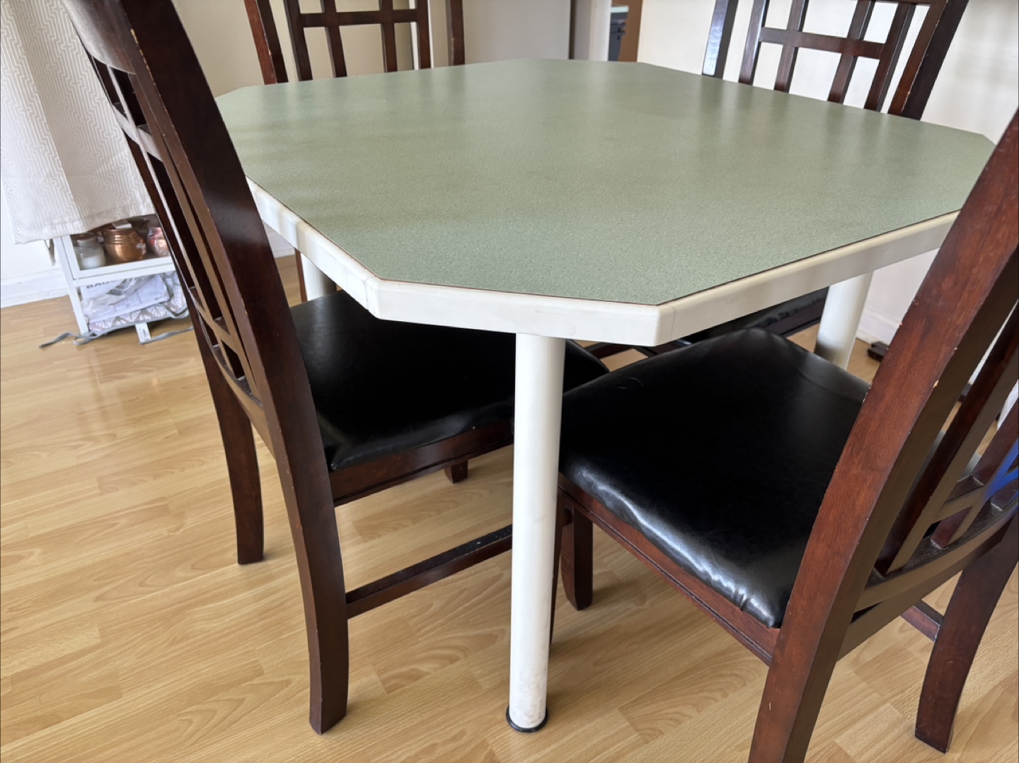 Dining Table Set - 4 Chairs, Octagonal Tabletop - photo 2