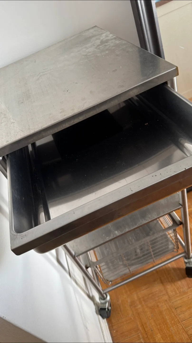 Stainless Steel Rolling Cart with Wine Rack image indicator(4)