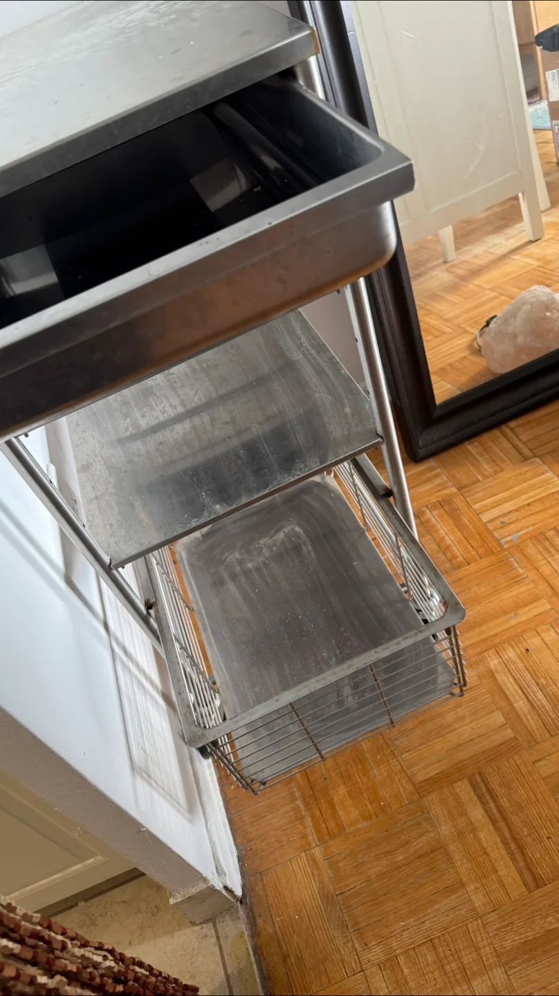 Stainless Steel Rolling Cart with Wine Rack image indicator(3)