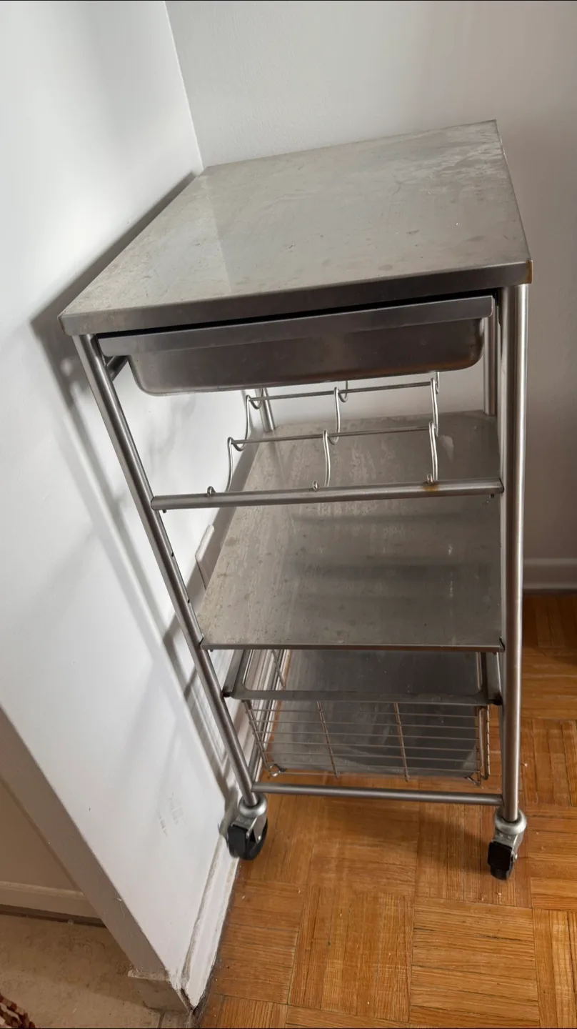 Stainless Steel Rolling Cart with Wine Rack image indicator(2)