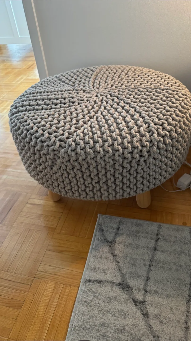 Knitted Round Ottoman Footstool thumbnail