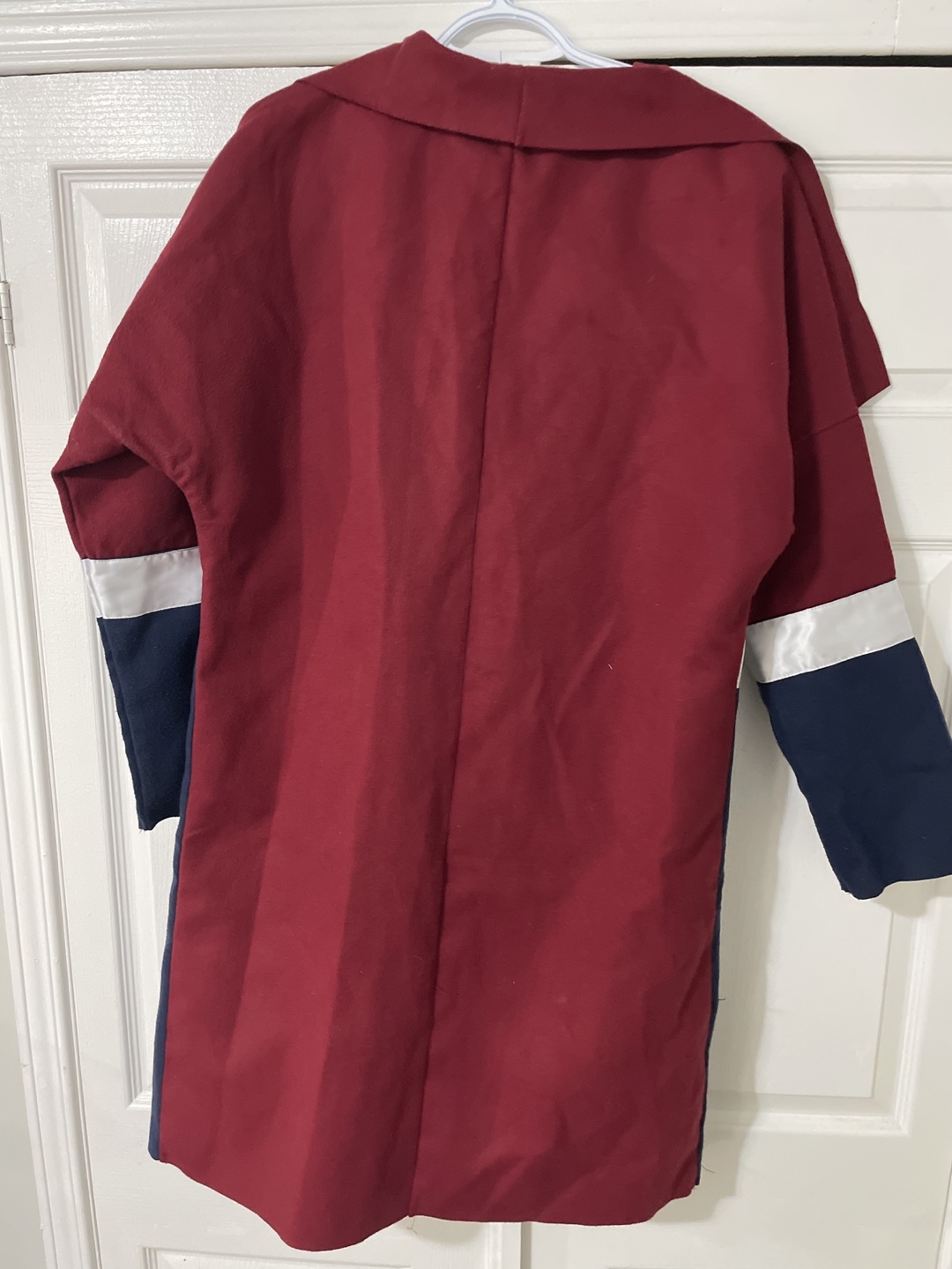 SHEIN Burgundy and Navy Open Front Coat - photo 2