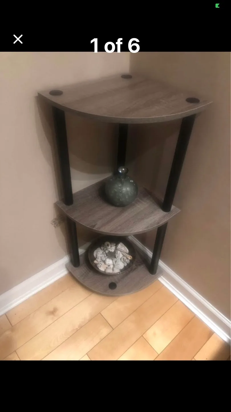 Corner Shelf - 3-Tier - Grey/Black thumbnail