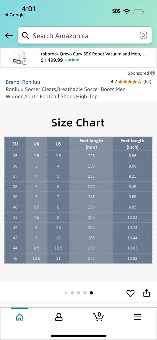 Ronillu Soccer Cleats - Breathable High-Top Football Boots image indicator(3)