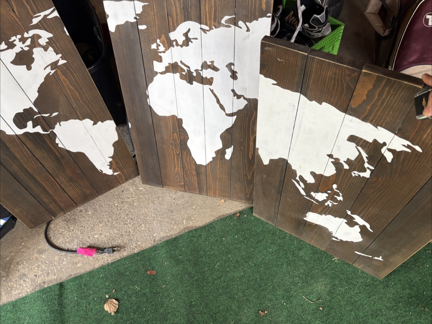 Three Wooden World Map Wall Decor