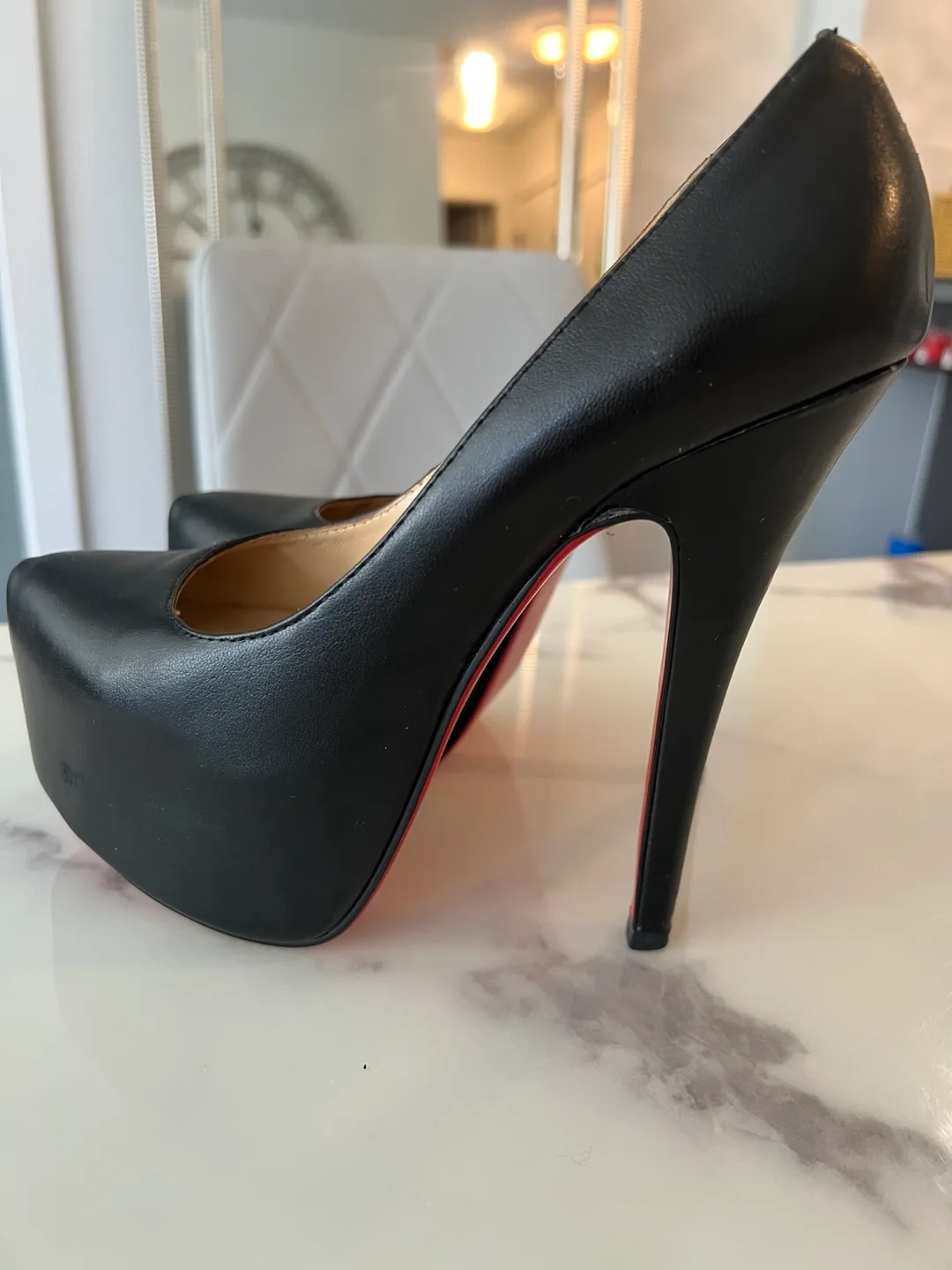 6 inch genuine leather high heel size 37 thumbnail